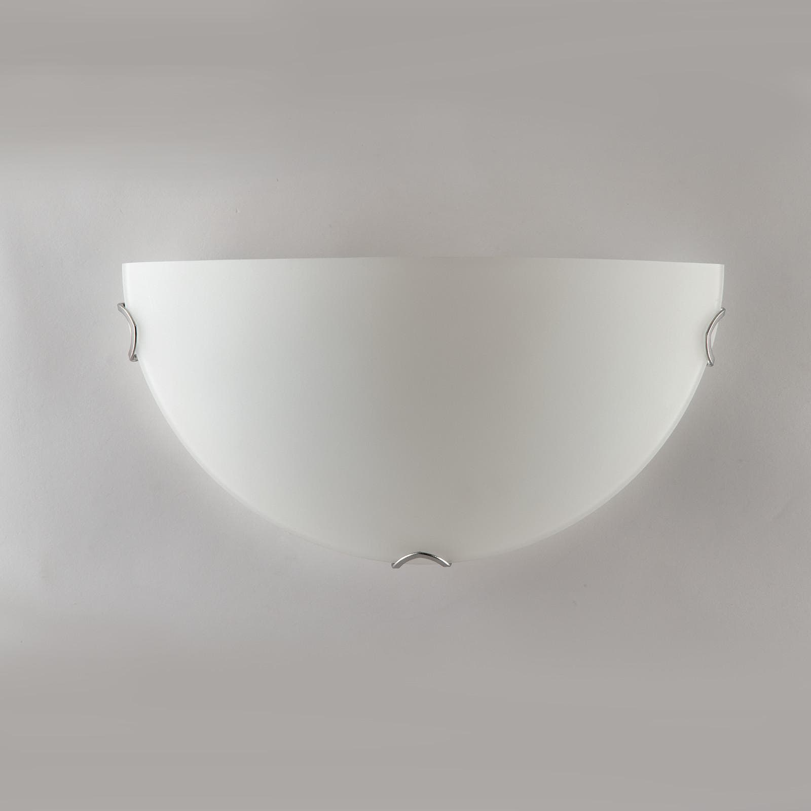 Applique 30x15 cm in vetro bianco satinato