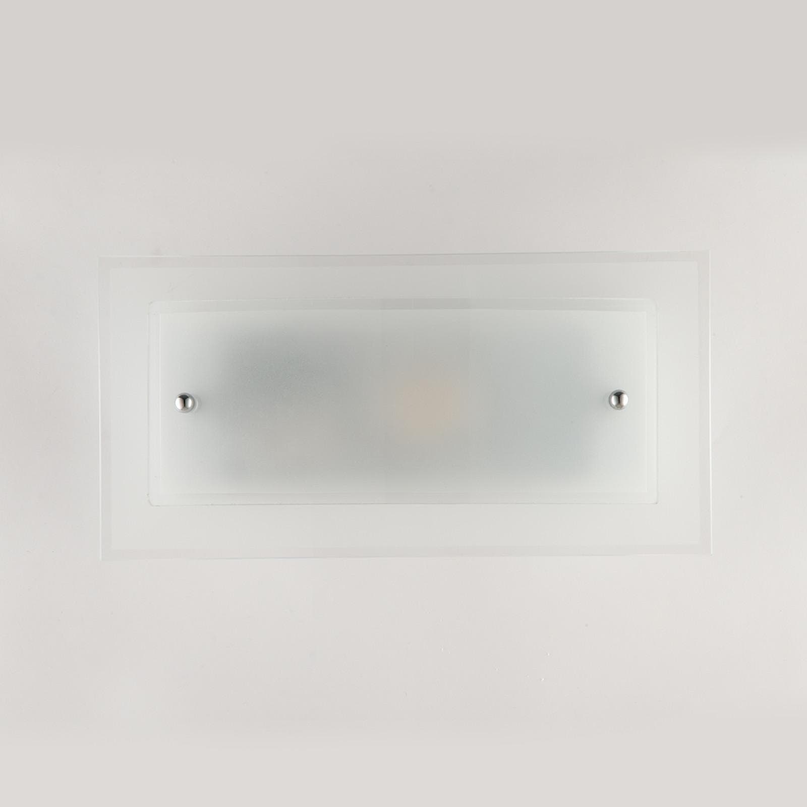 Applique 30x15 cm in vetro doppio bianco e trasparente