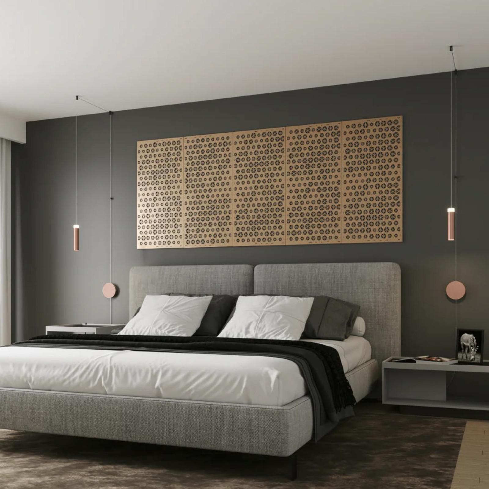Applique 400 cm con cavo regolabile in alluminio color bronzo