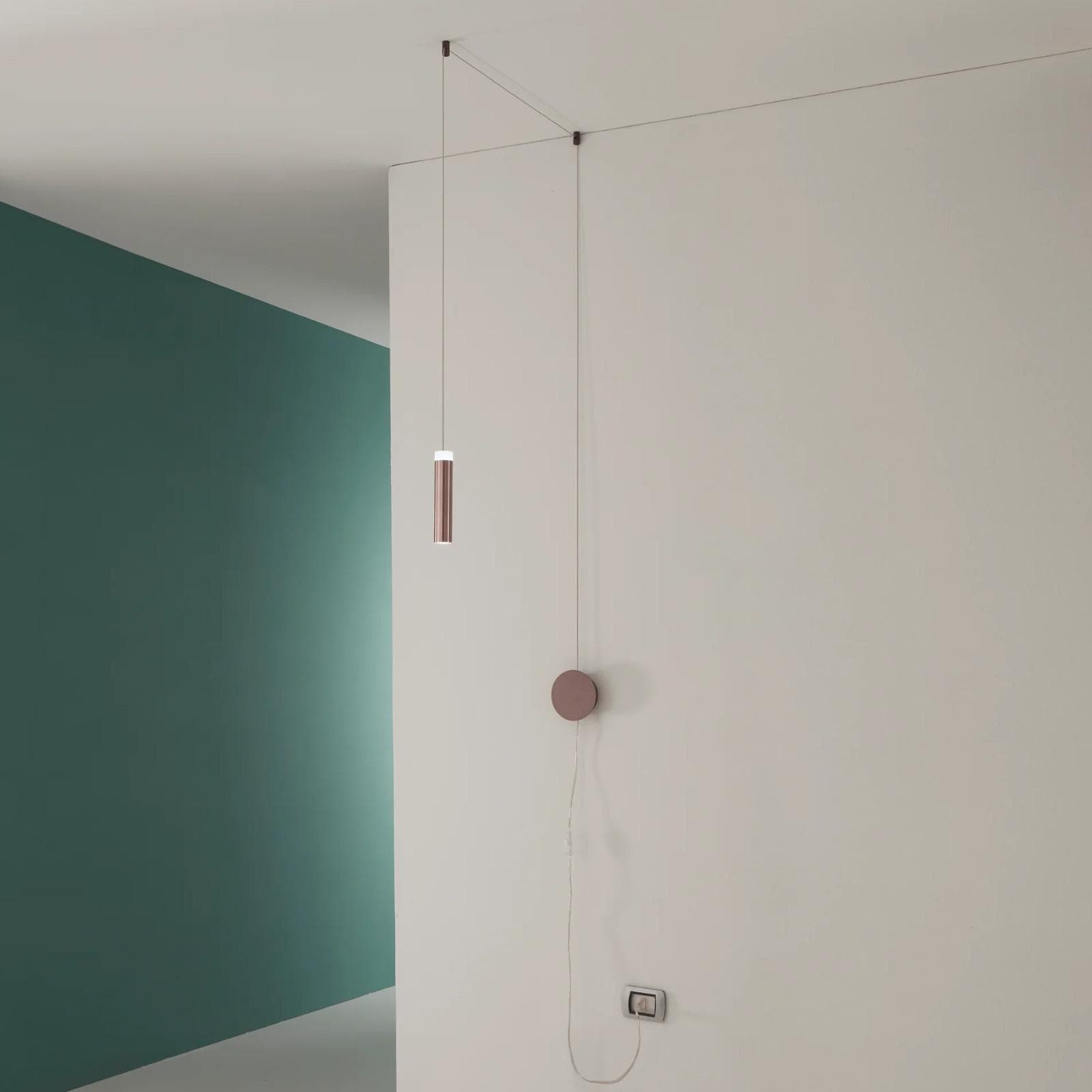 Applique 400 cm con cavo regolabile in alluminio color bronzo