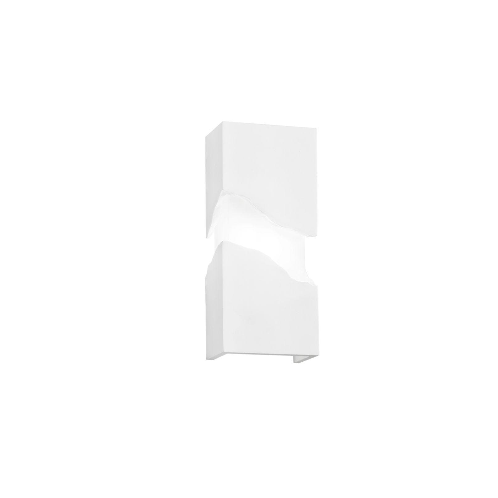 Applique biemissione 12x7 cm in gesso verniciabile bianco