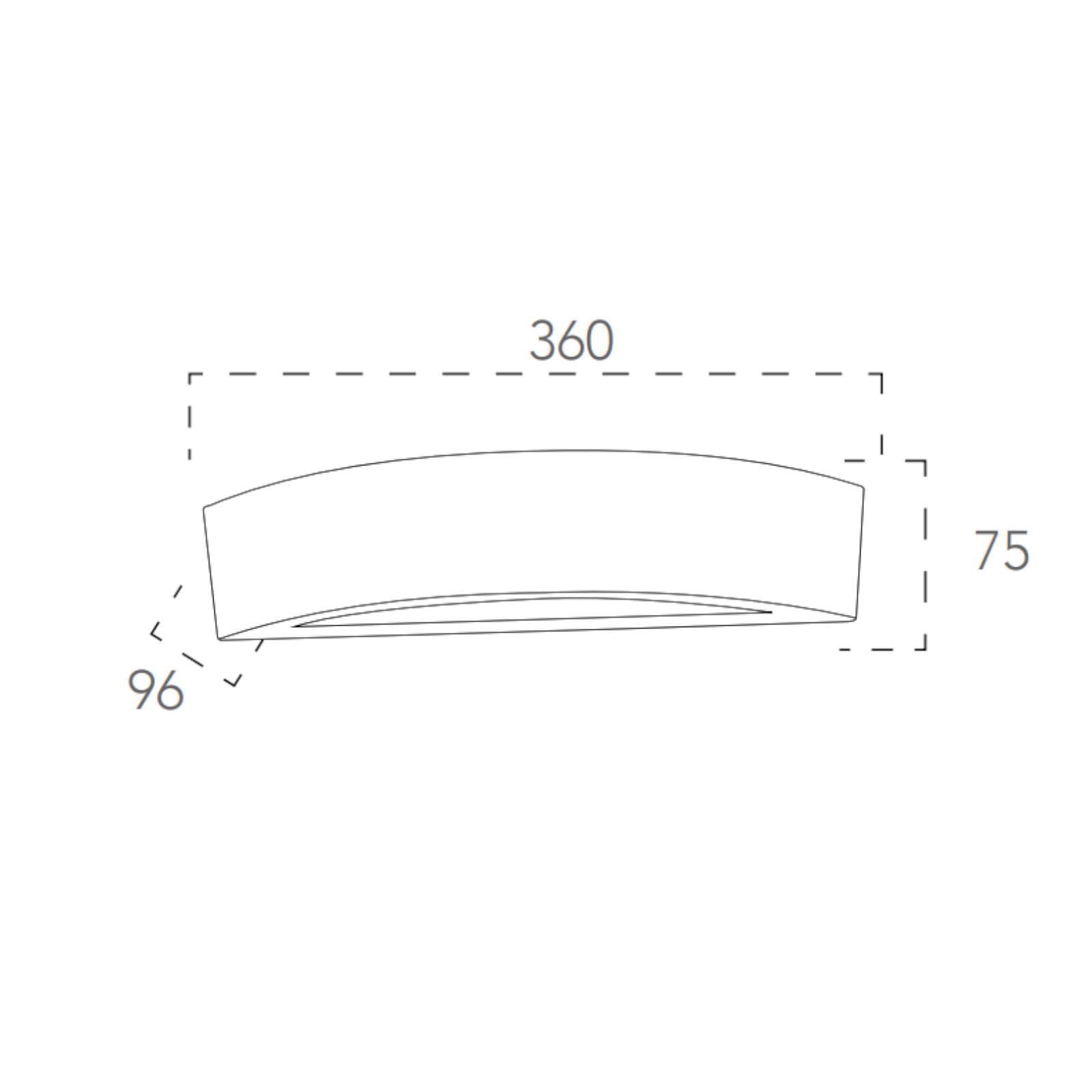 Applique biemissione 36x7,5 cm alluminio marrone