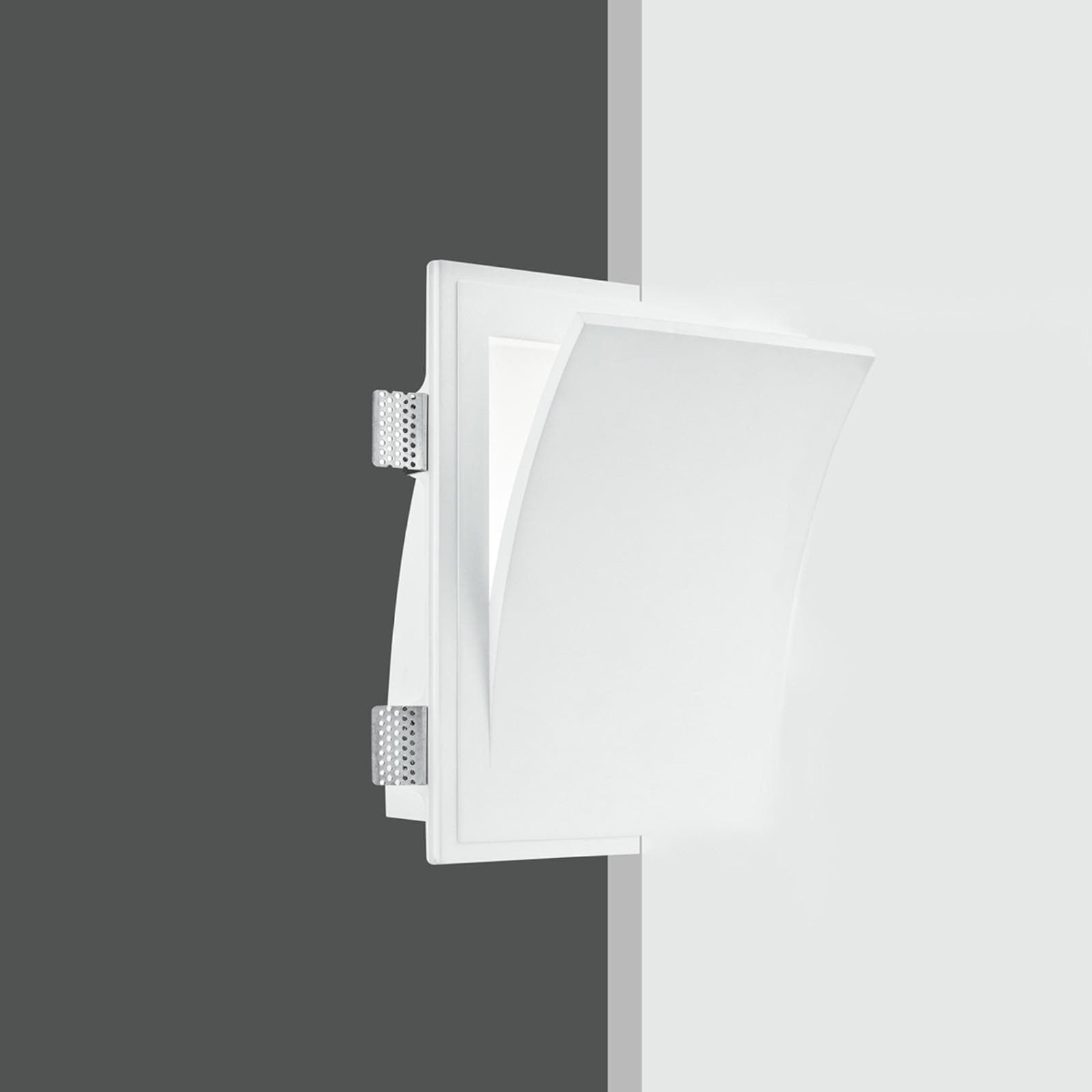 Applique da incasso 25,5x31,5 cm in gesso bianco