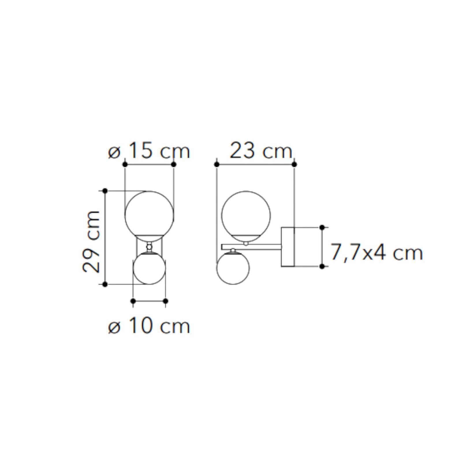 Applique da interno 23x29h cm oro rosa in vetro soffiato bianco
