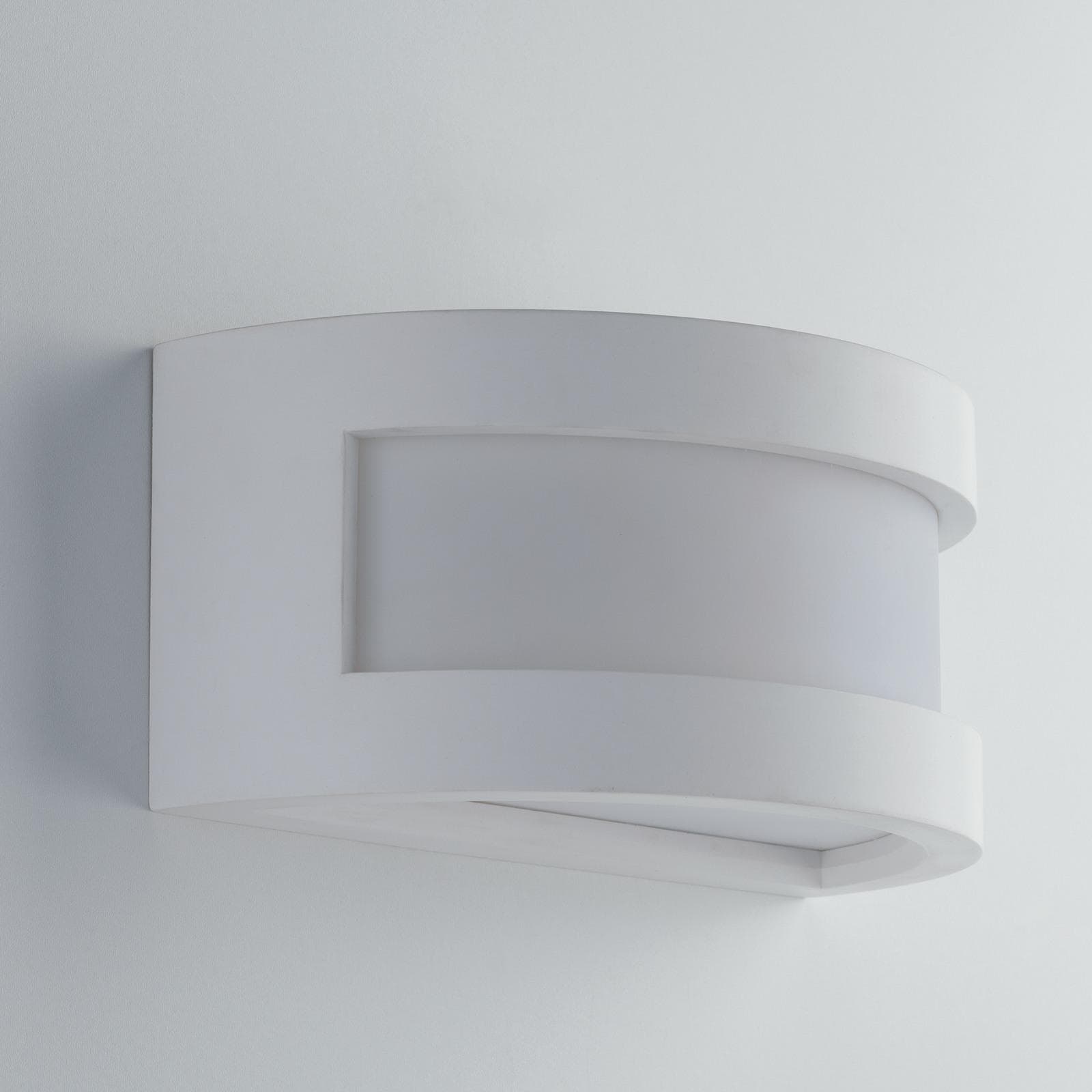 Applique da interno 25x12 cm in gesso bianco verniciabile