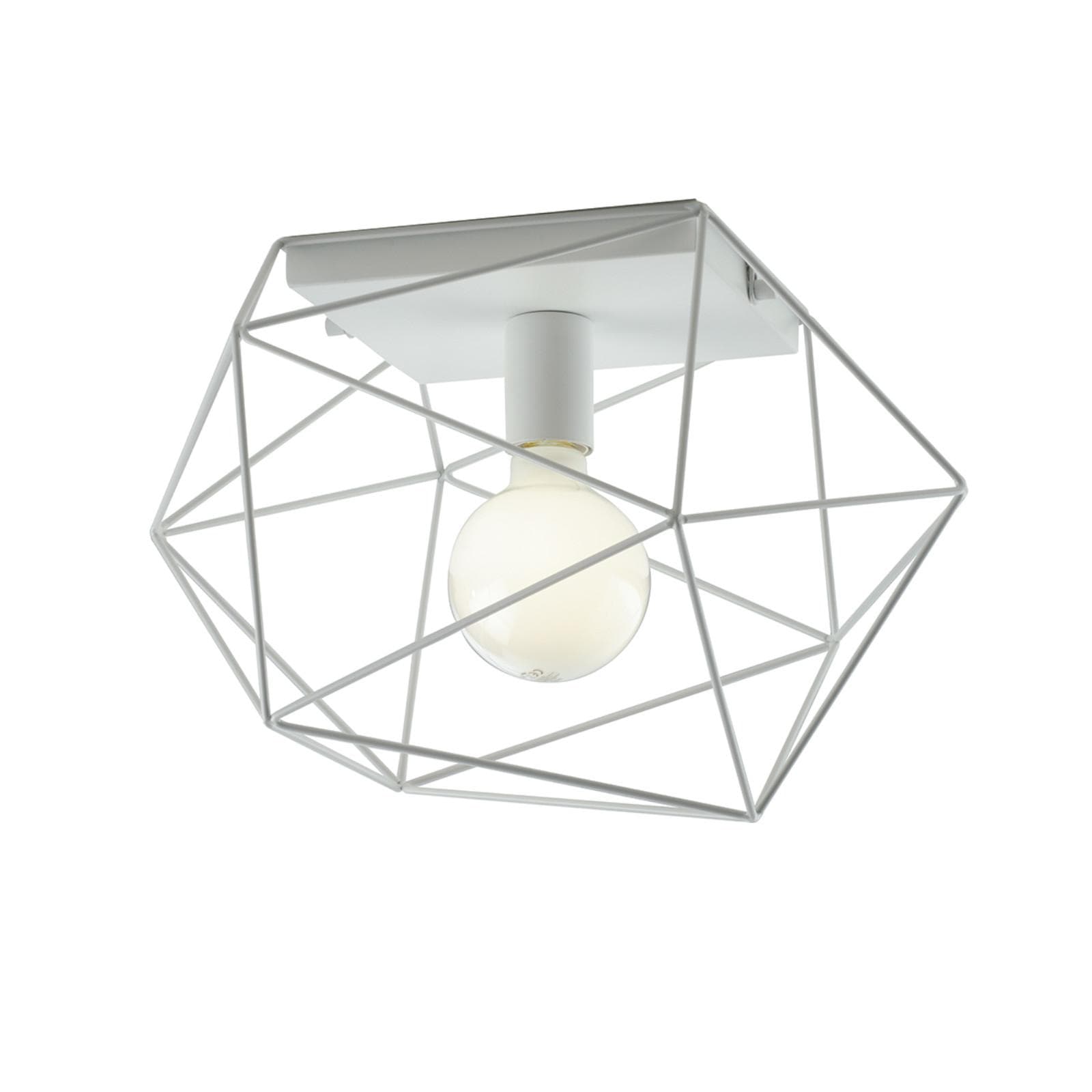 Applique 41x30 cm in metallo bianco opaco disegno geometrico