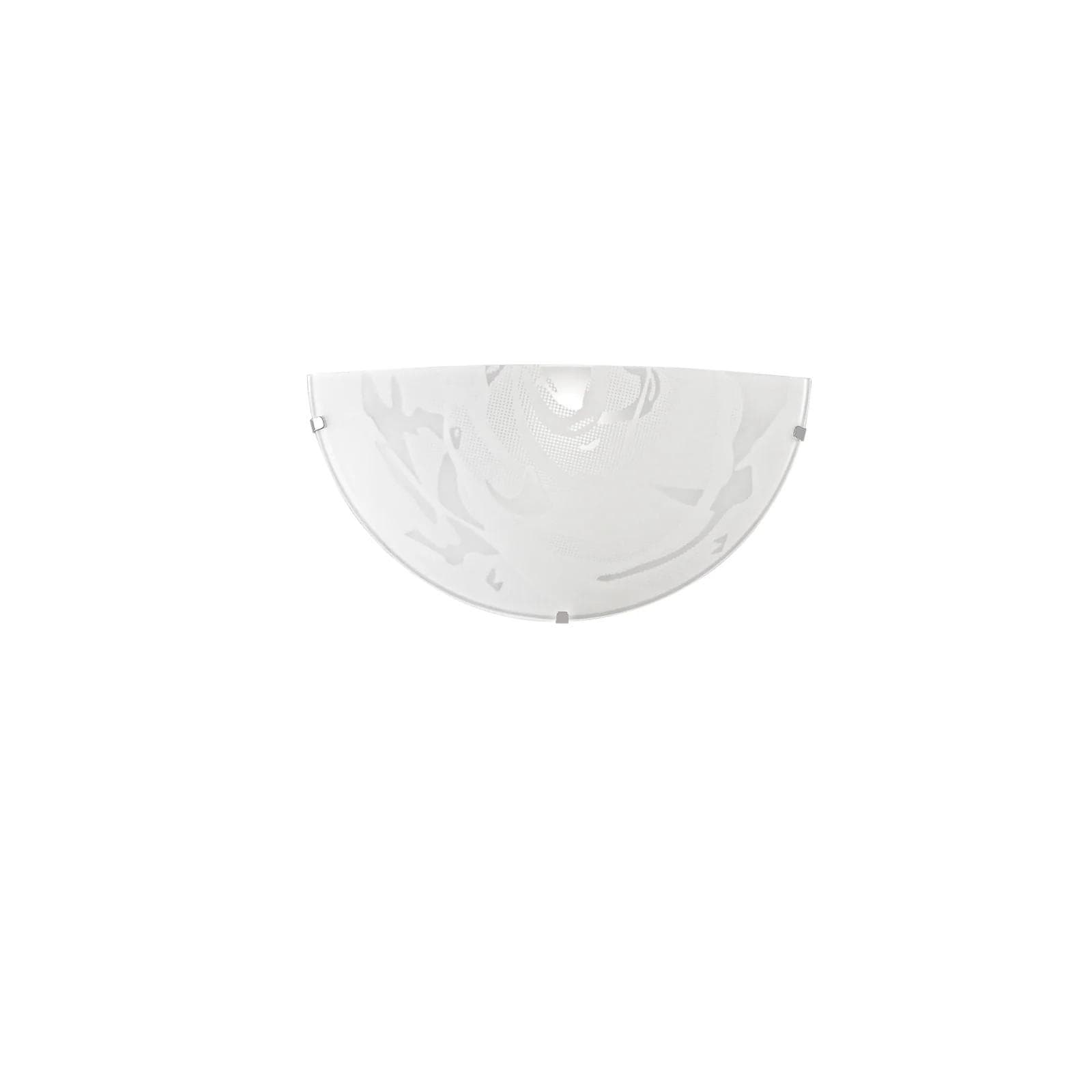 Applique da interno a mezzaluna 30x15 cm in vetro bianco