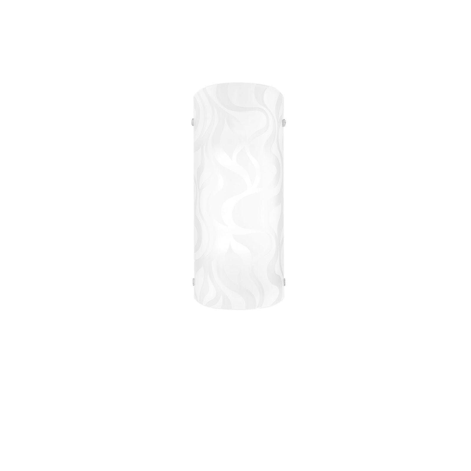Applique LED 10x26 cm in vetro bianco con decorazioni