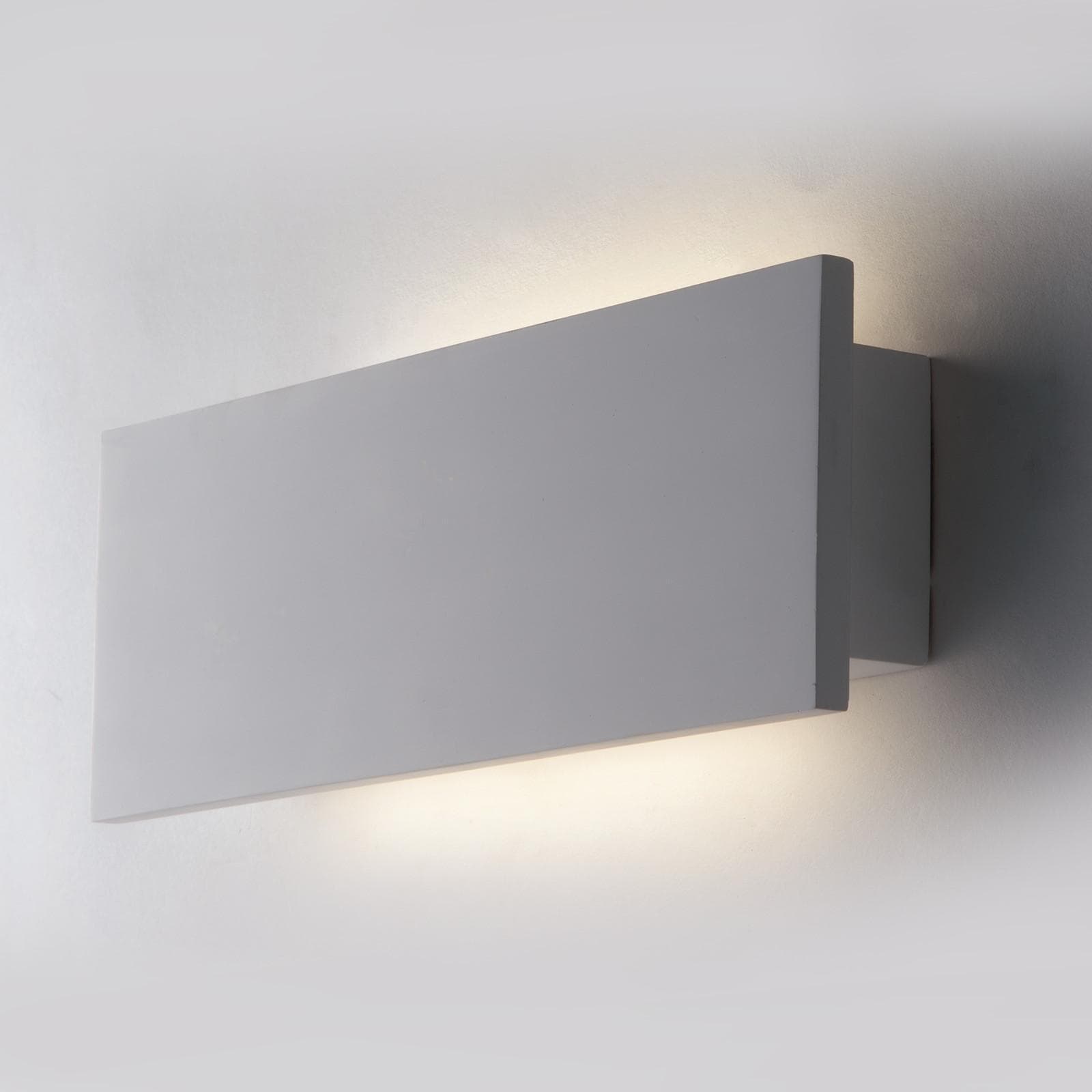Applique LED 22x8 cm in gesso bianco verniciabile