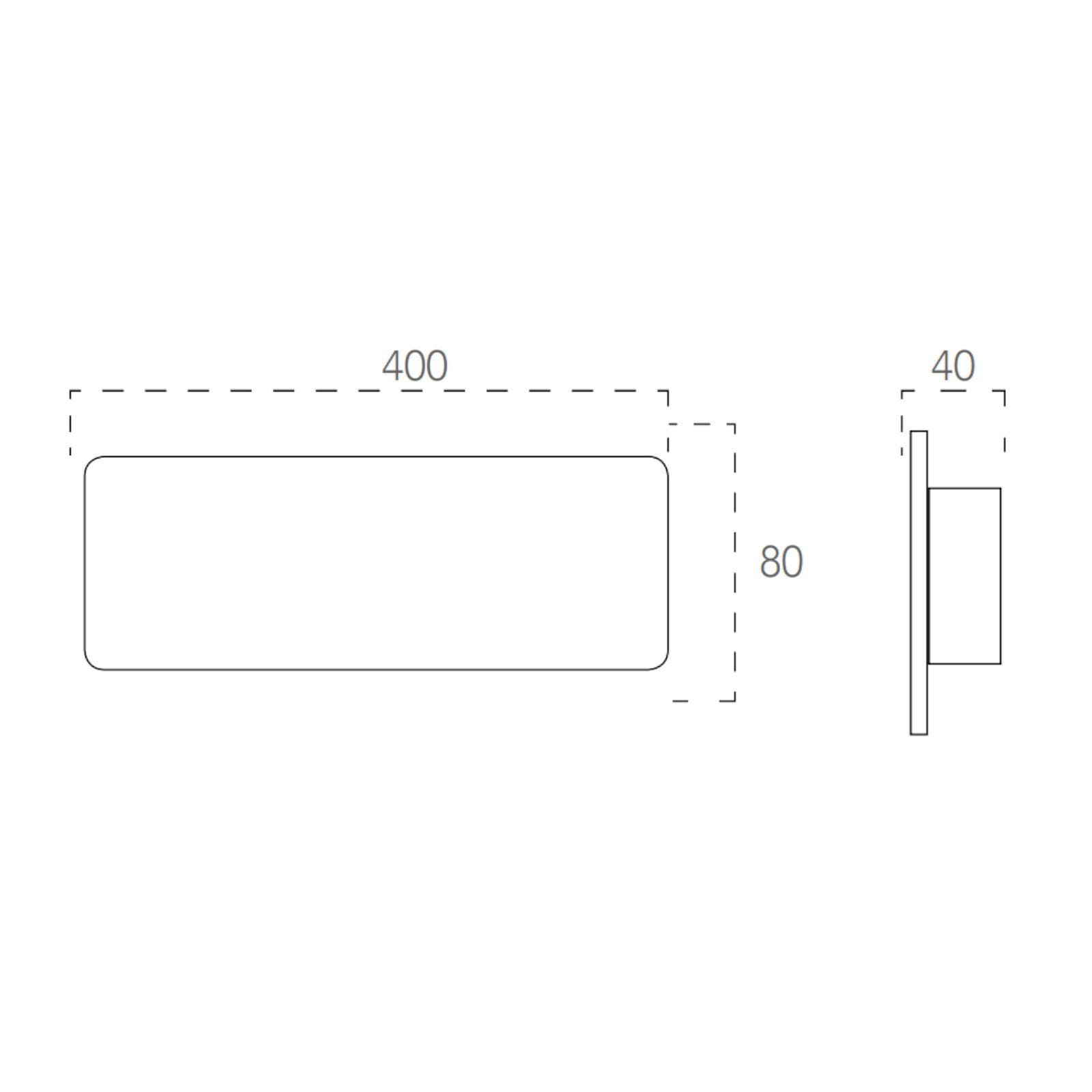 Applique LED 40x8 cm in gesso bianco verniciabile