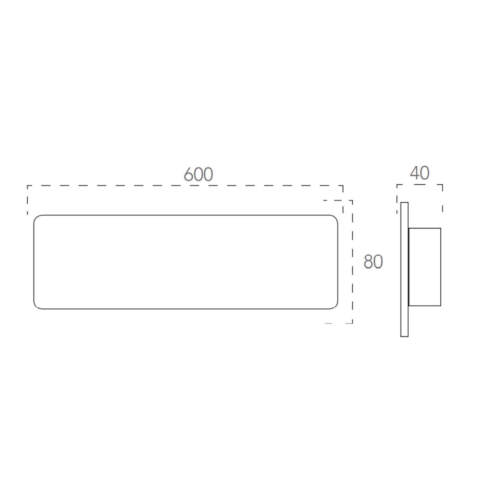Applique LED 60x8 cm in gesso bianco verniciabile