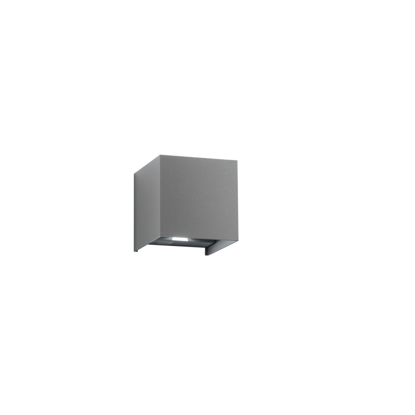 Applique LED biemissione da esterno 10x10 cm in alluminio silver