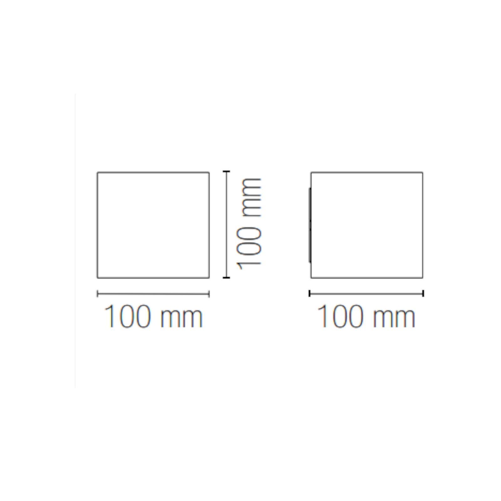 Applique LED biemissione da esterno 10x10 cm in alluminio silver