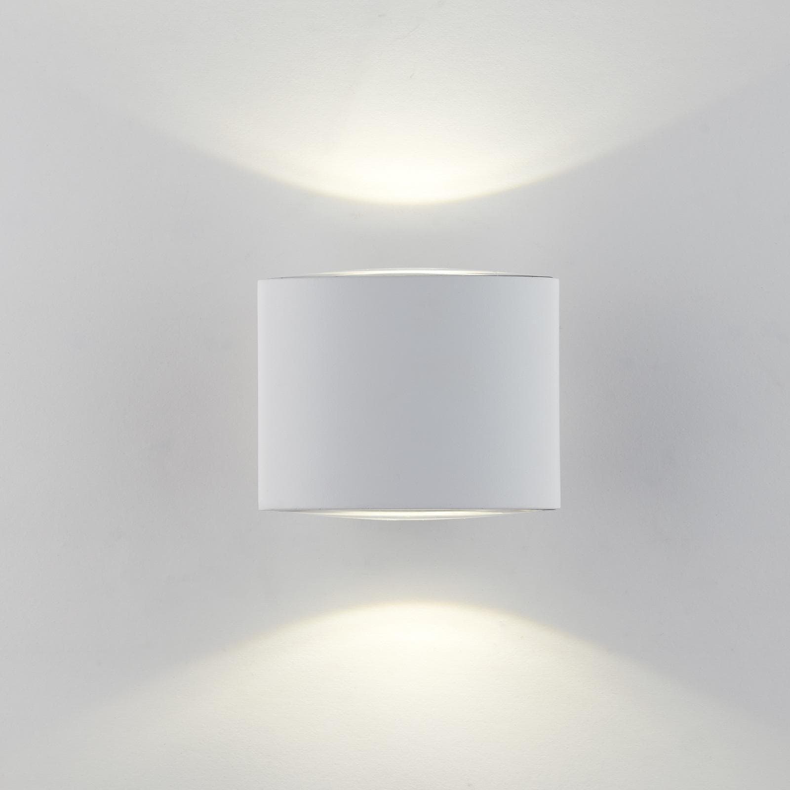 Applique LED biemissione da esterno 12,9x8,5 cm in alluminio bianco