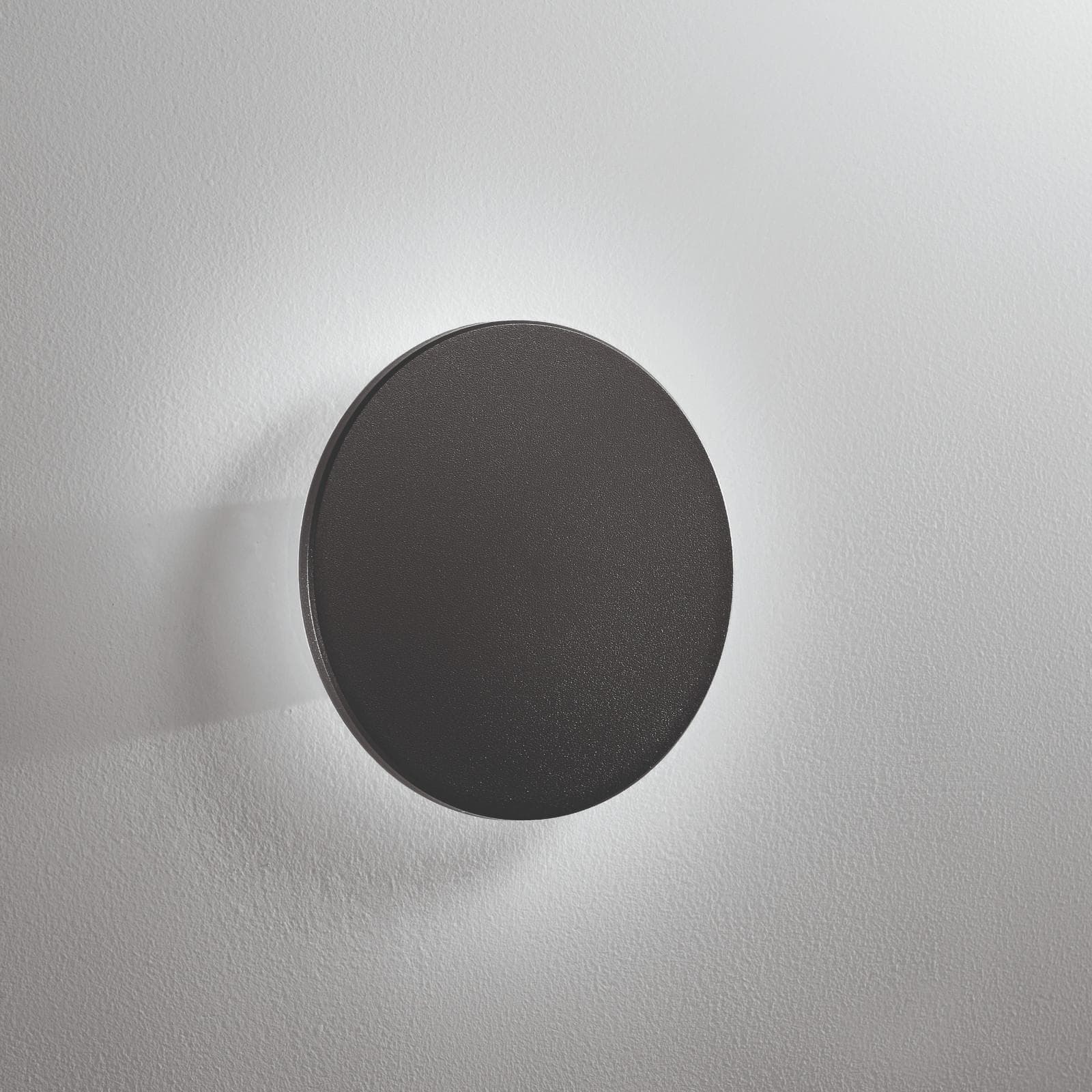 Applique LED da esterno rotonda 25 cm in policarbonato nero