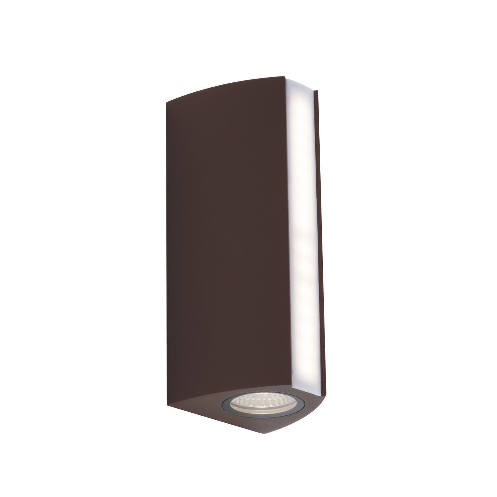 Applique LED da esterno 8,5x20 cm in alluminio marrone