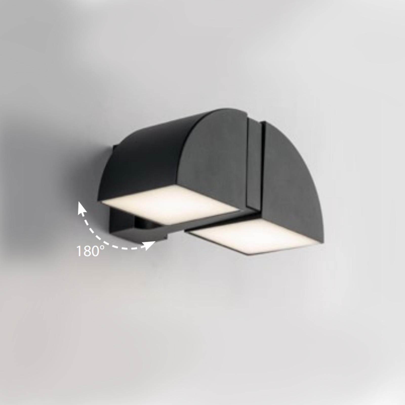 Applique LED da esterno regolabile 15,3x20,2 cm in alluminio goffrato antracite