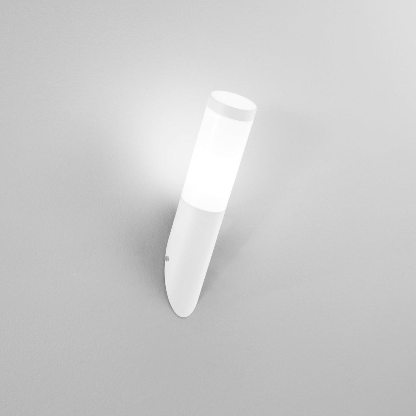 Applique tubolare 15,5x7,6x37,6h cm in acciaio inox bianco