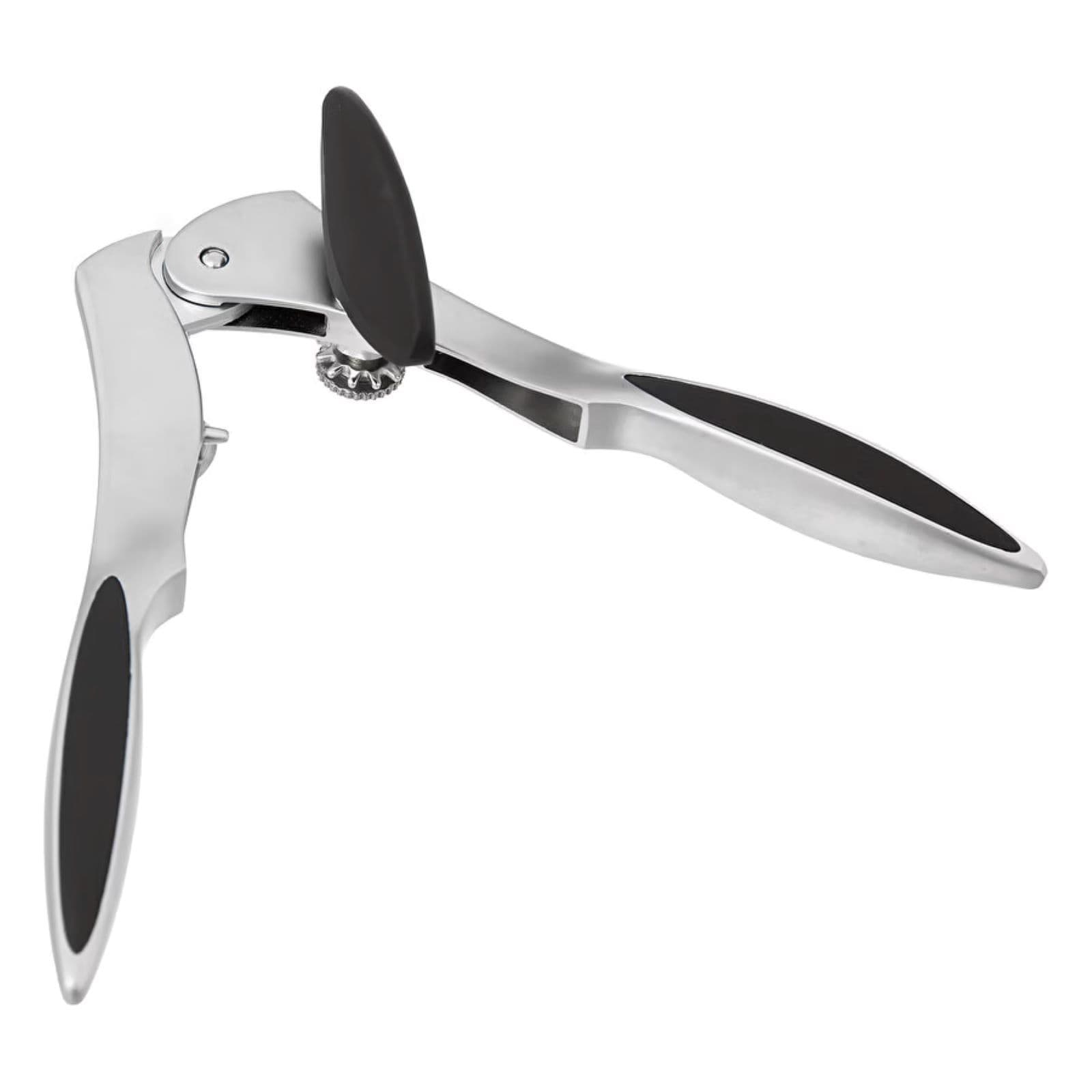 Apriscatole in zinco cromo con rivestimento antiscivolo nero