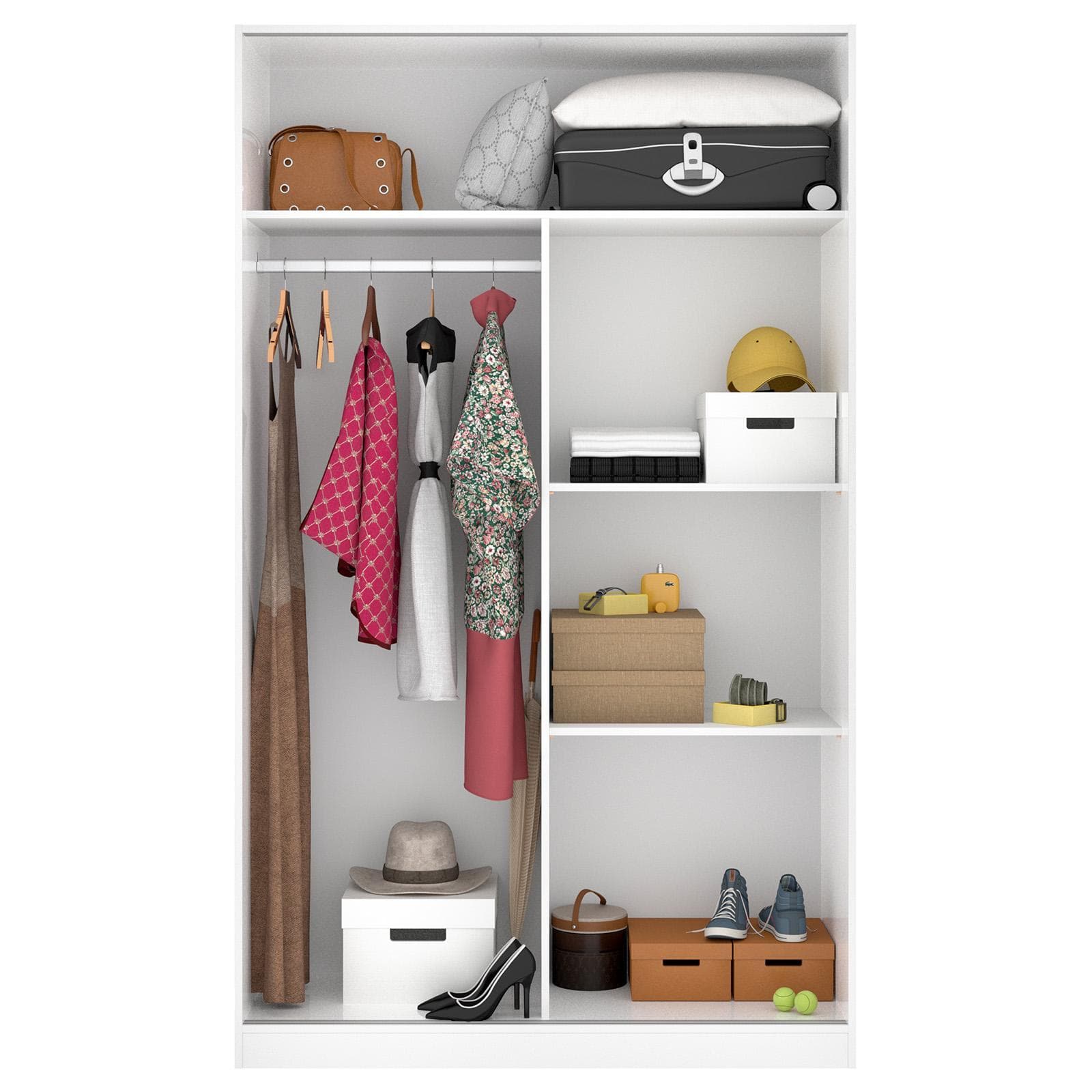 Armadio 120x204 h cm in legno bianco laccato - Cosby