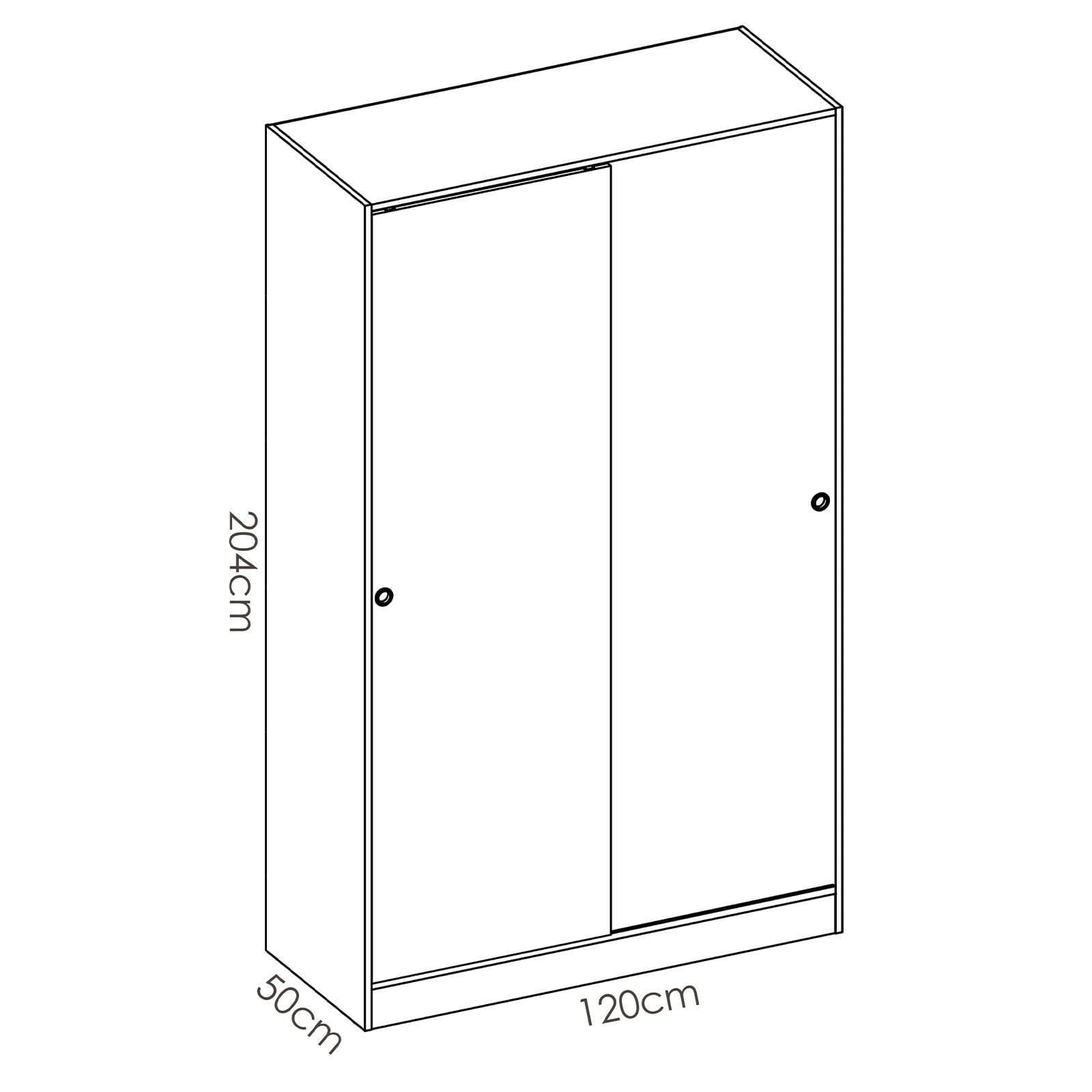 Armadio 120x204 h cm in legno bianco laccato - Cosby
