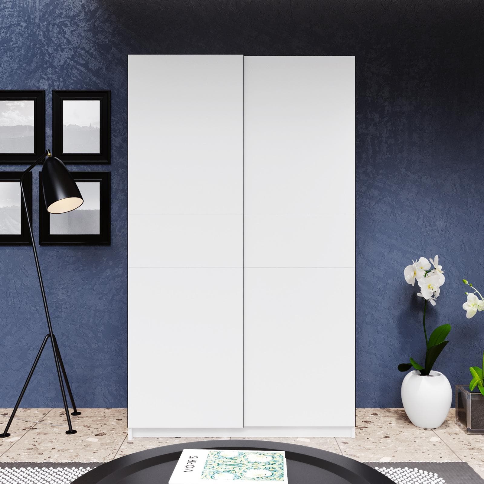 Armadio 120x205h cm con 2 ante scorrevoli bianco - Essex