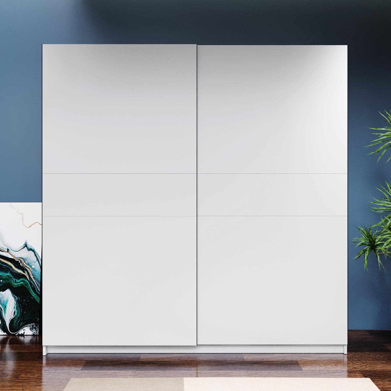 Armadio 200x205h cm con 2 ante scorrevoli bianco - Essex