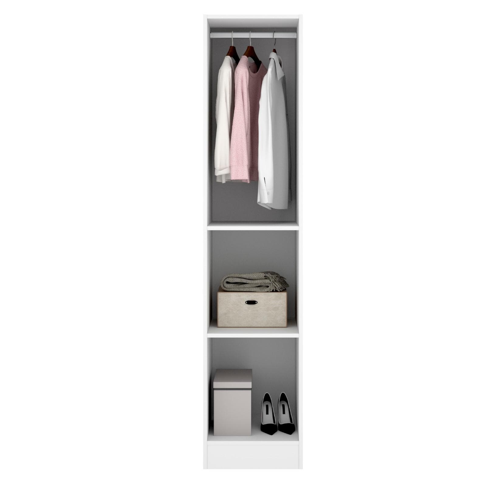 Armadio 41x184 h cm con barra appendiabiti e anta in legno bianco - Axel