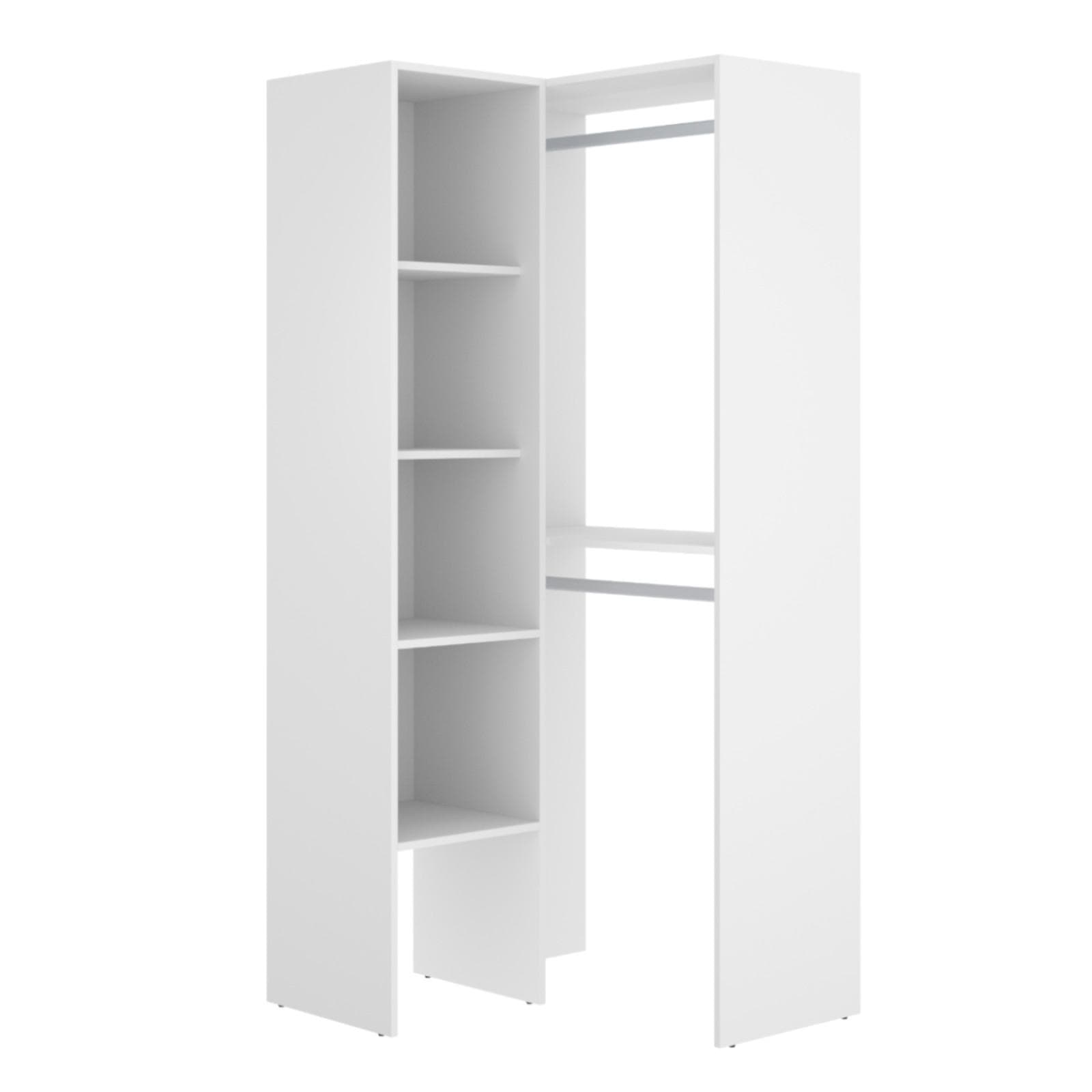 Armadio angolare 80x185 h cm in legno bianco con vani a giorno - Bernac