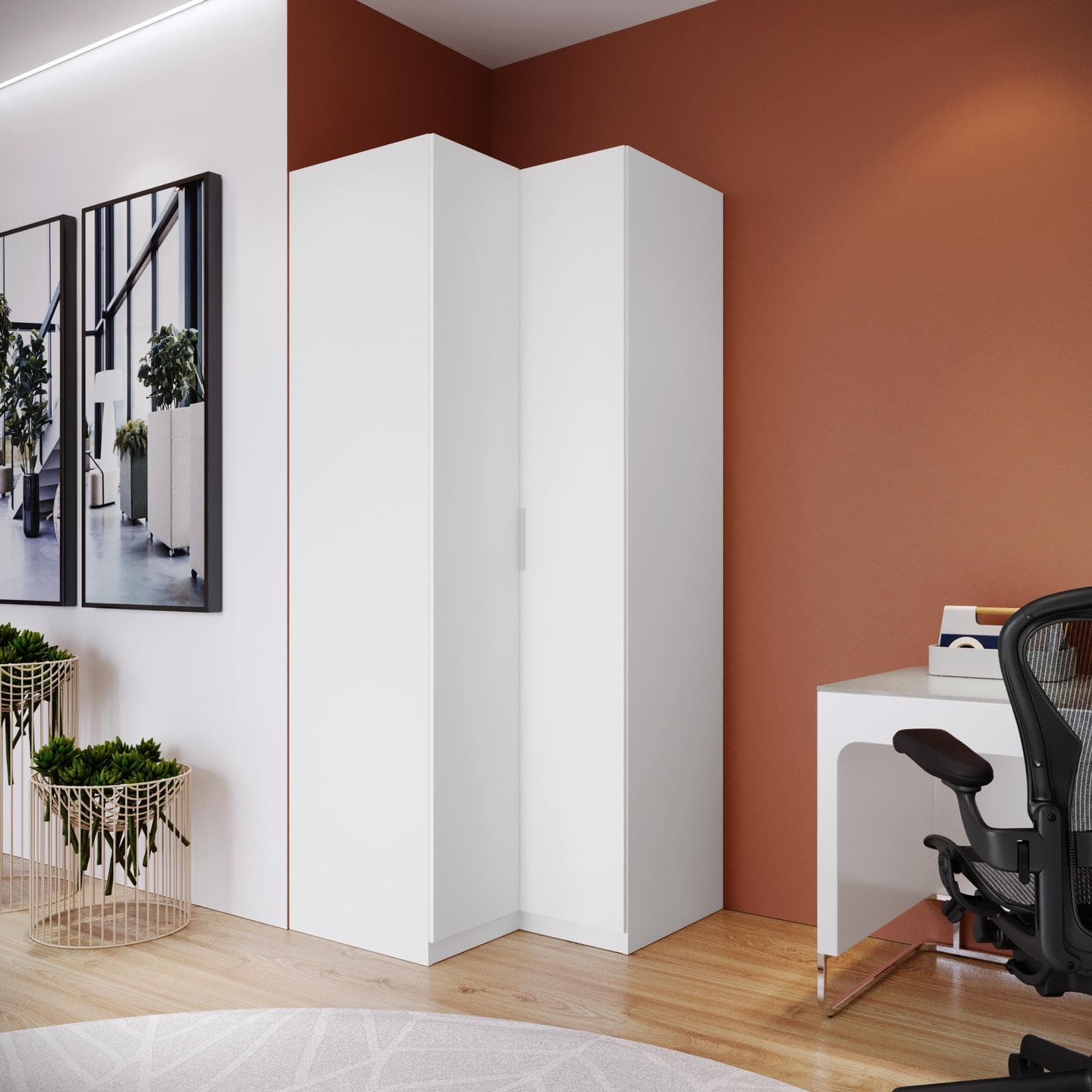 Armadio angolare battente 100x236h cm bianco - Ventur