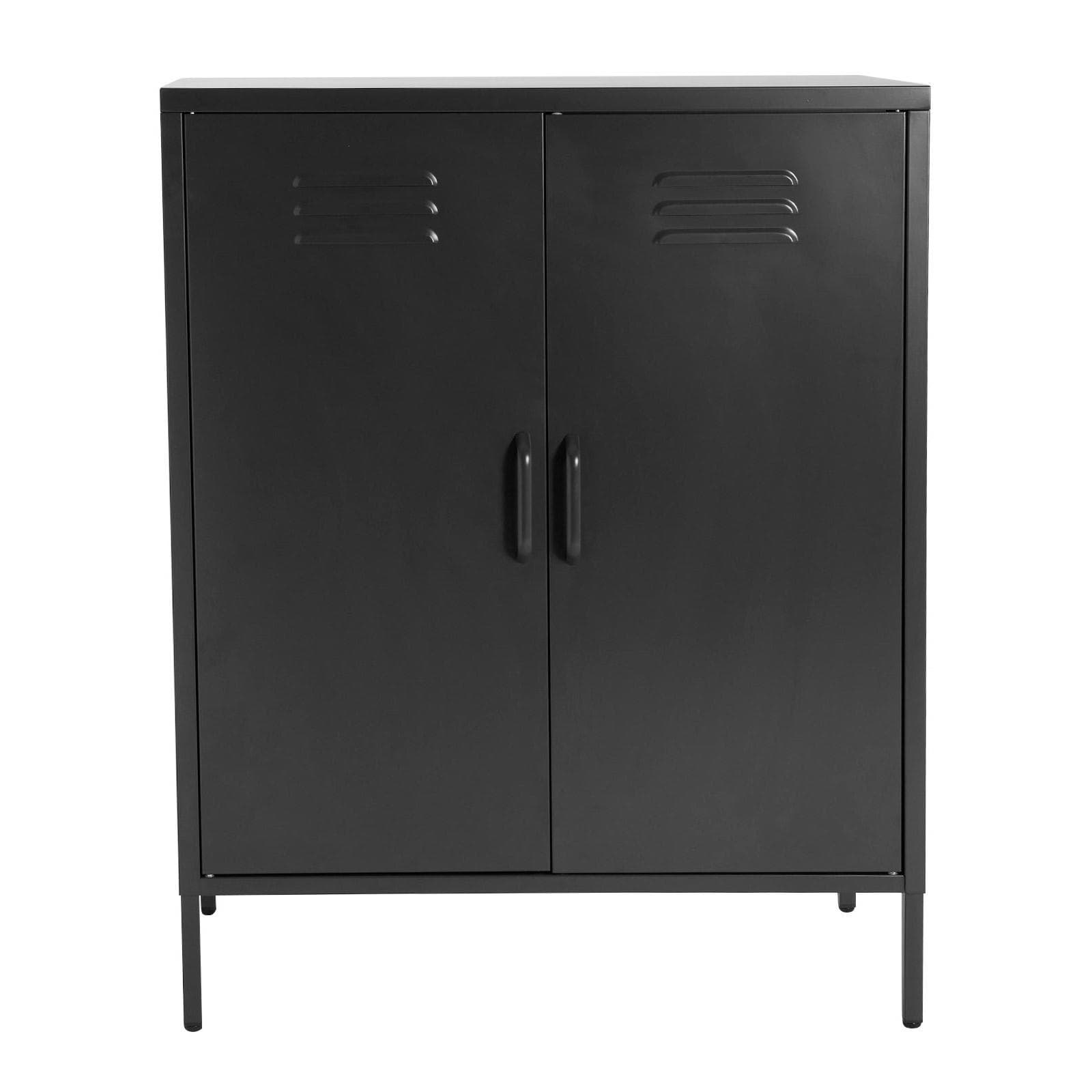 Armadietto 80x102h cm cm in acciaio nero con 2 ante battenti - Roger