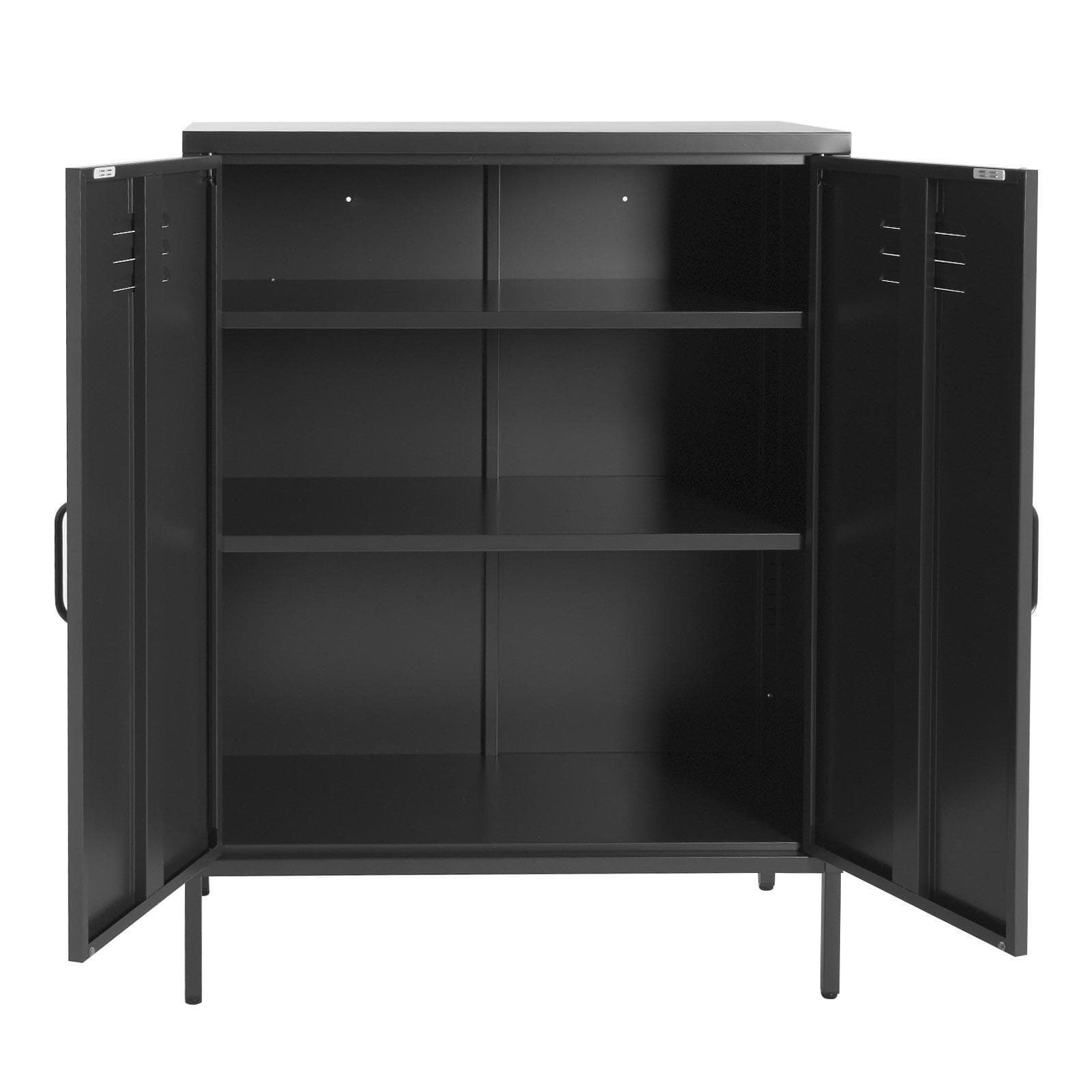 Armadietto 80x102h cm cm in acciaio nero con 2 ante battenti - Roger