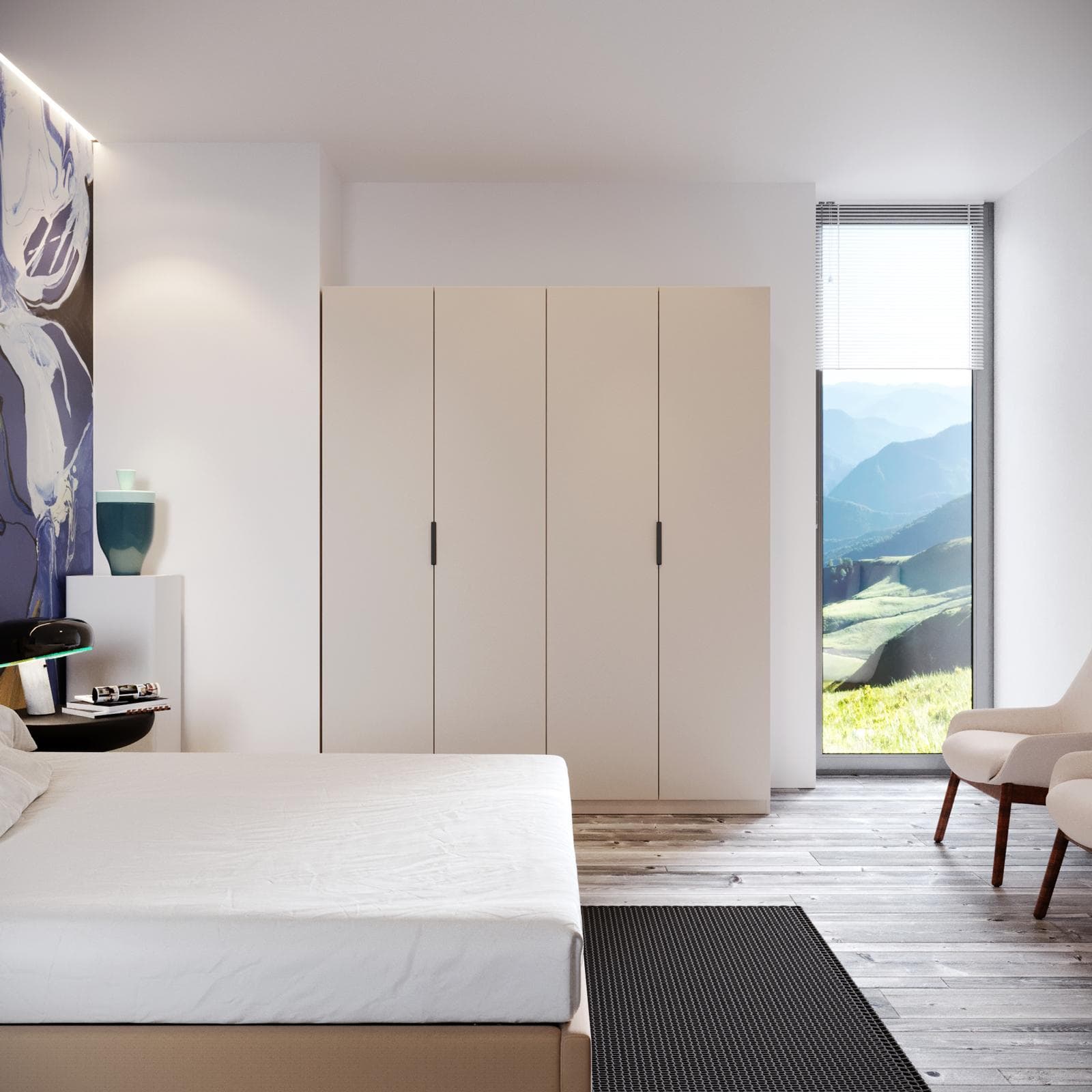 Armadio battente 200x236h cm cashmere con 4 ante reversibili cashmere - Ventur