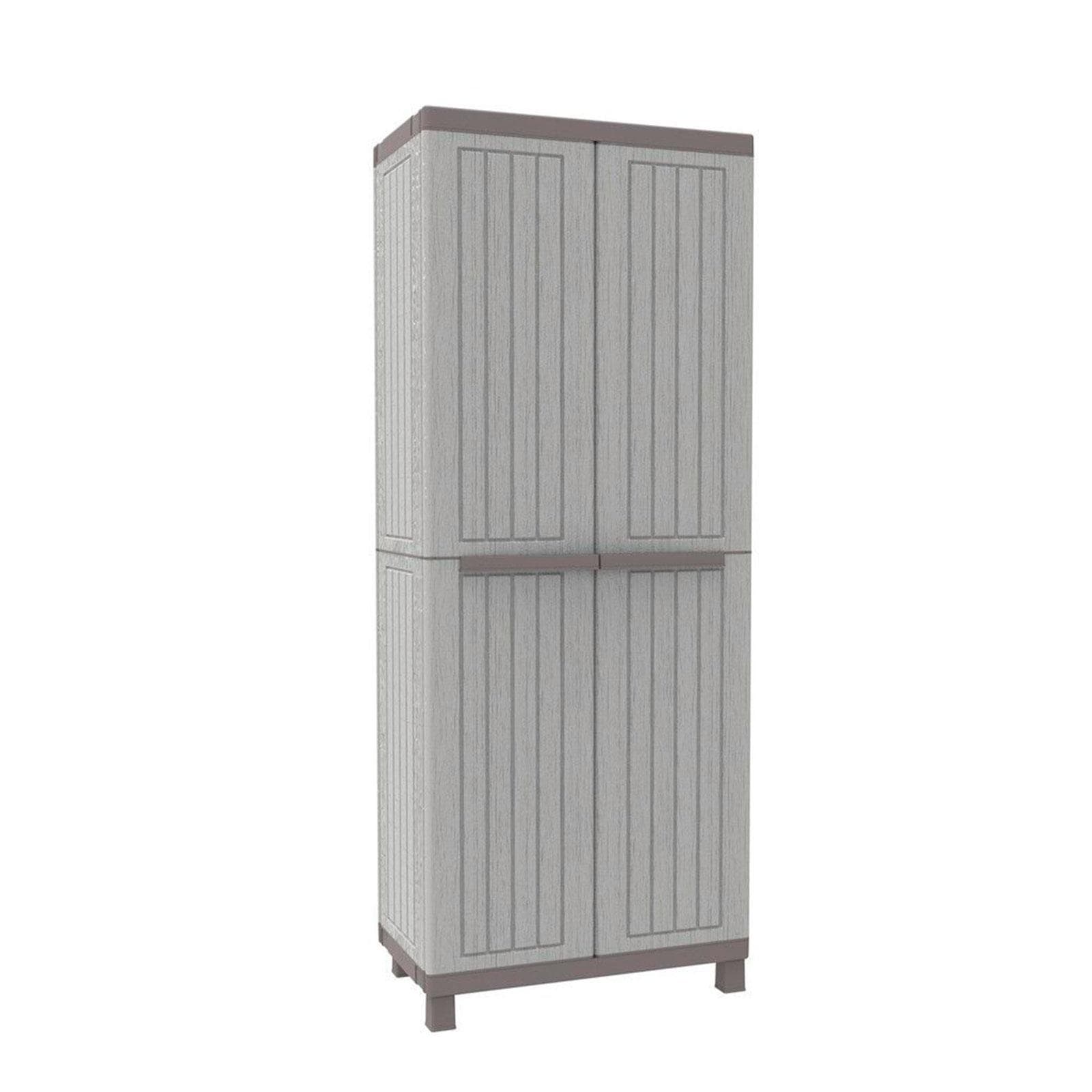 Armadio multifunzione da esterno o interno in resina effetto legno con portascope 170h