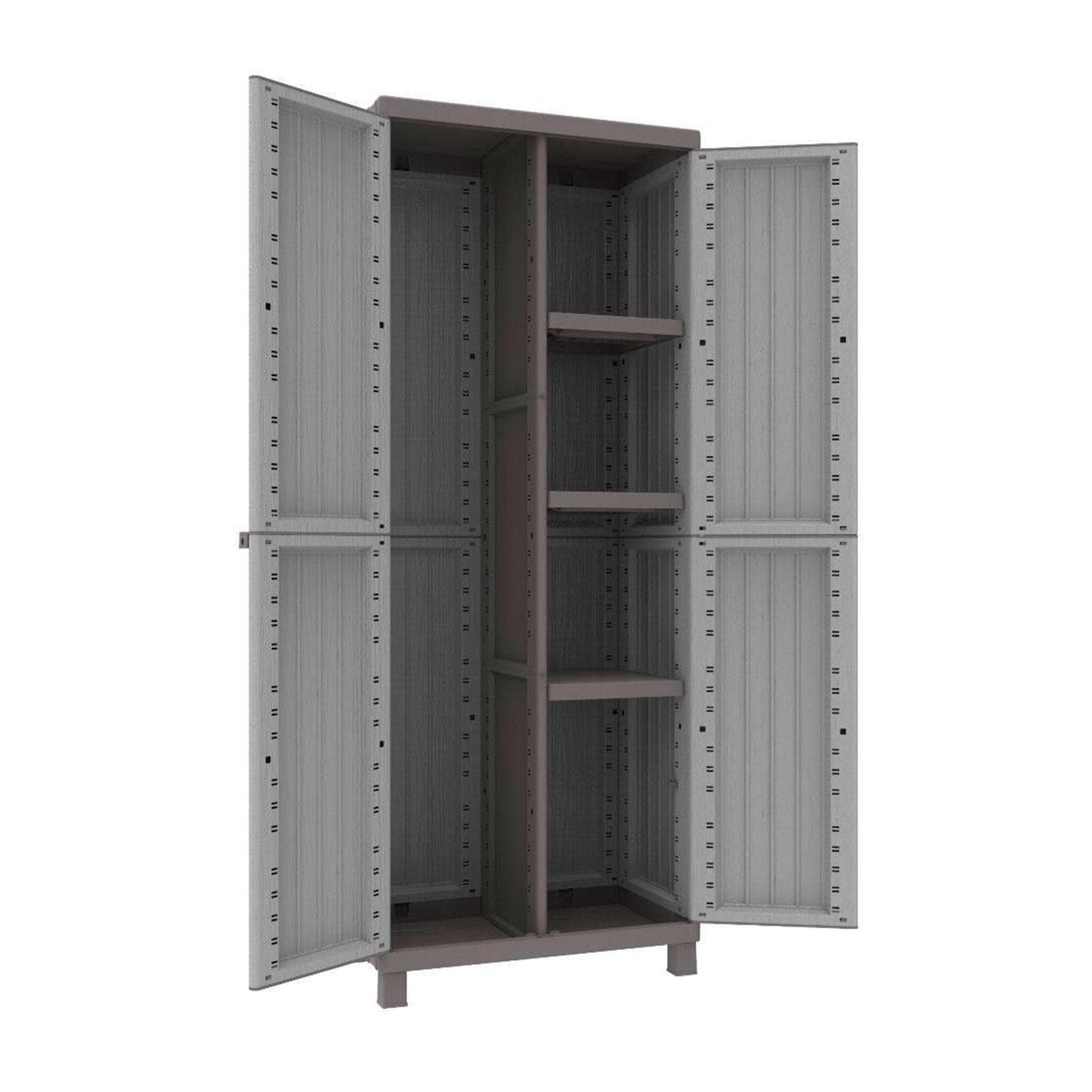 Armadio multifunzione da esterno o interno in resina effetto legno con portascope 170h