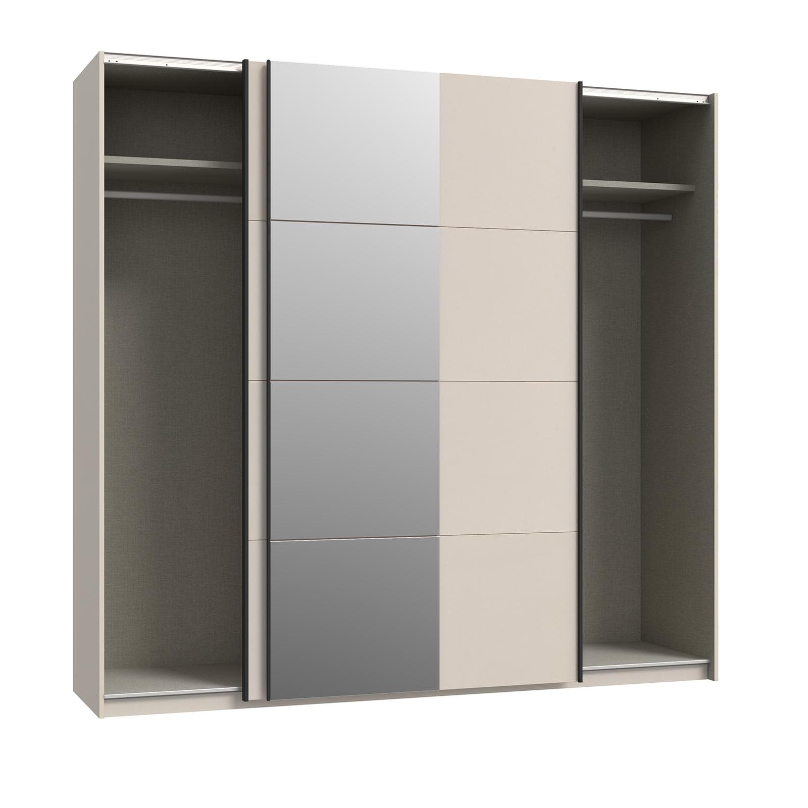 GHEEN ARMADIO SCORREVOLE L 220,1 X P 61,2 X H 210,5 CM 2 ANTE C/ SPECCHIO CASHMERE OPACO