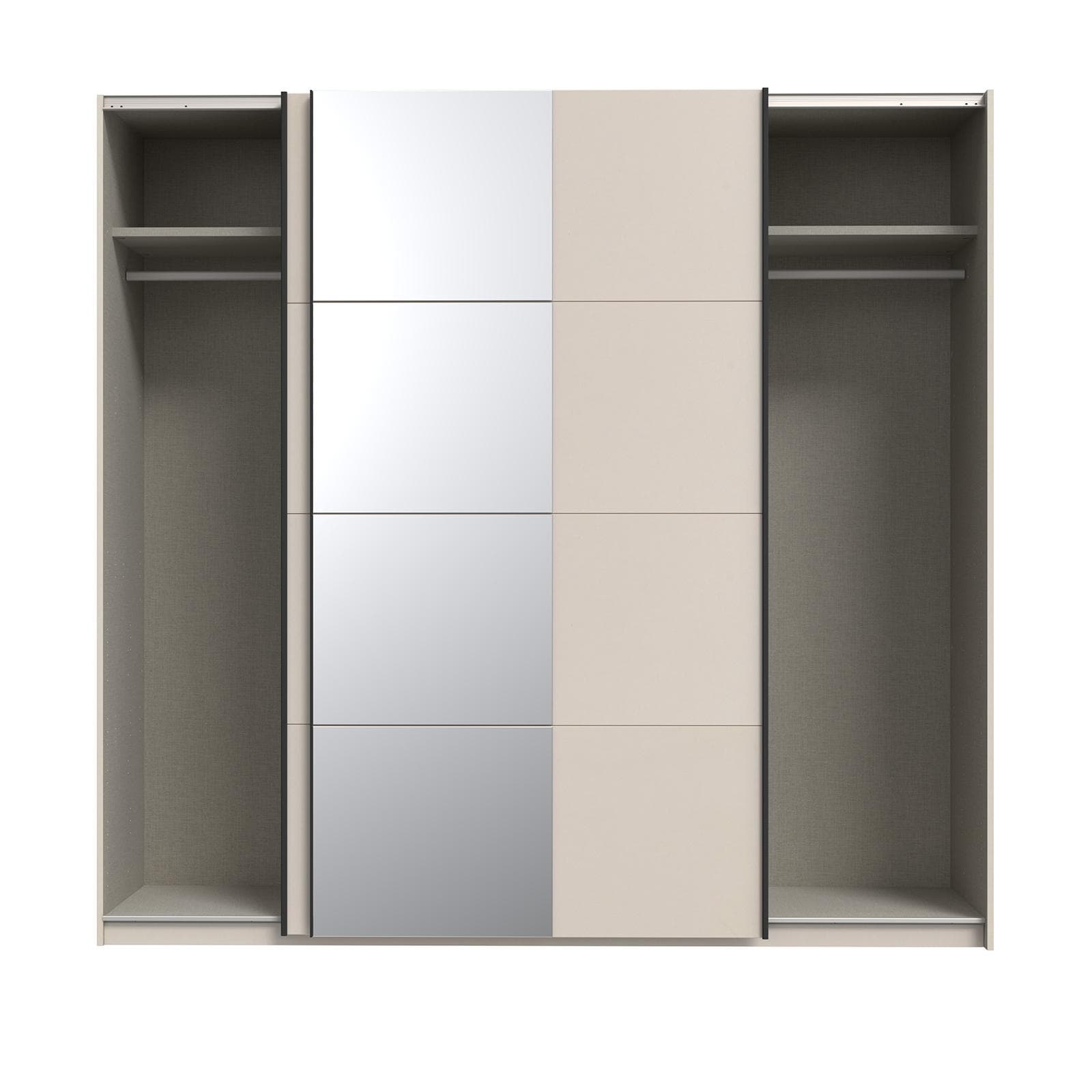 GHEEN ARMADIO SCORREVOLE L 220,1 X P 61,2 X H 210,5 CM 2 ANTE C/ SPECCHIO CASHMERE OPACO