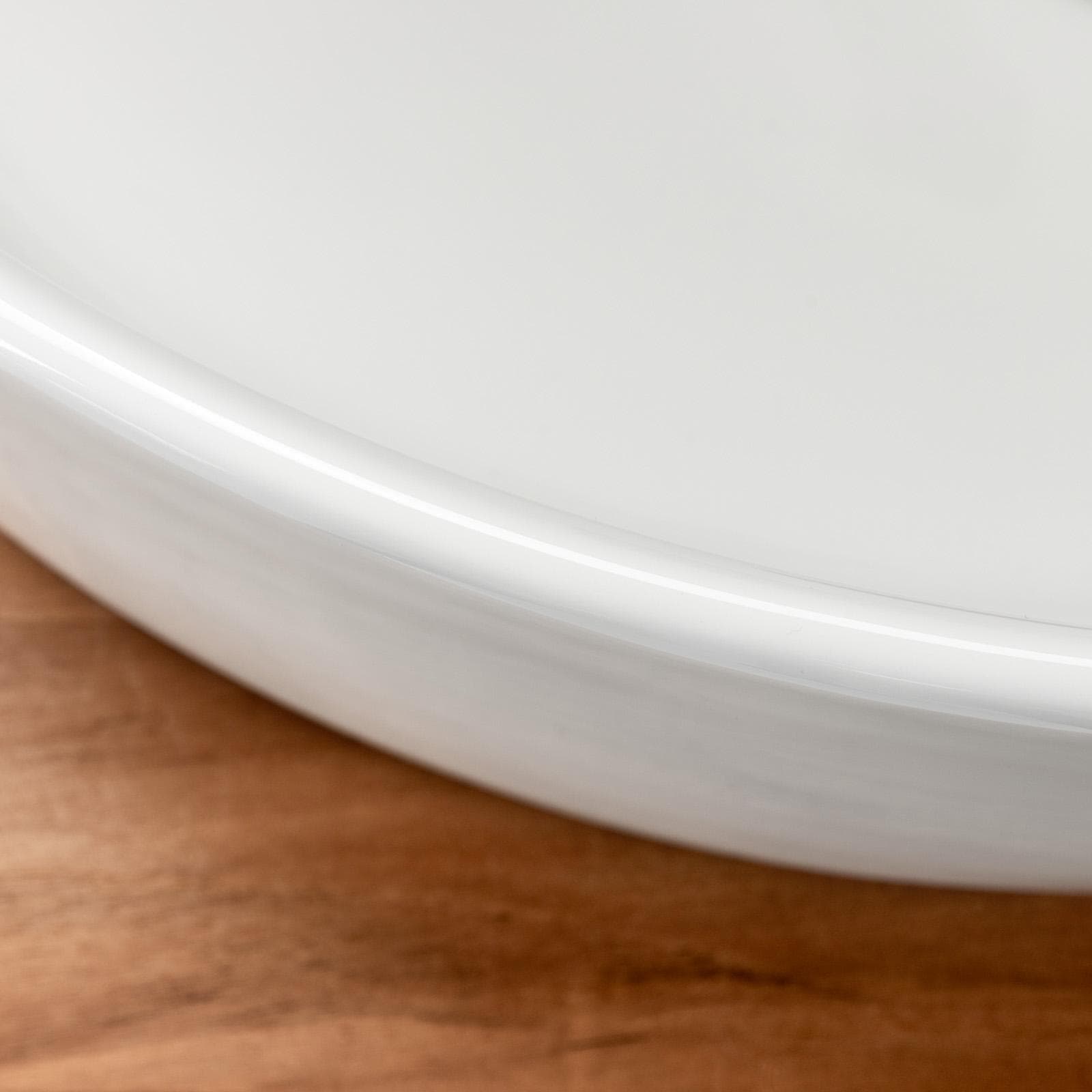 Bacinella d'appoggio lavabo ovale 50 x 35,5 cm in ceramica bianco lucido