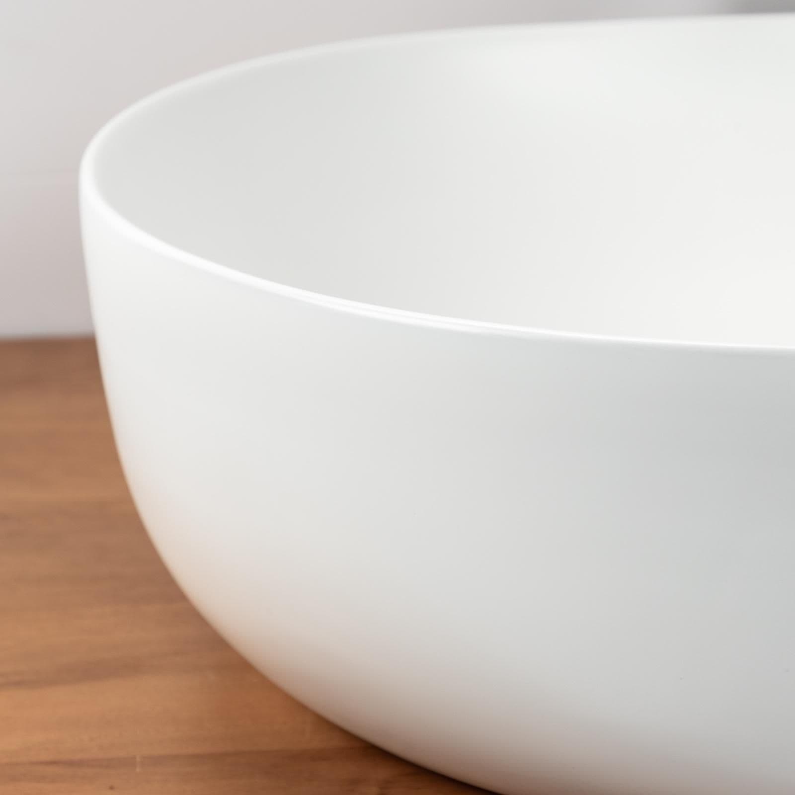 Lavabo d'appoggio 60x42 cm slim in ceramica bianco opaco