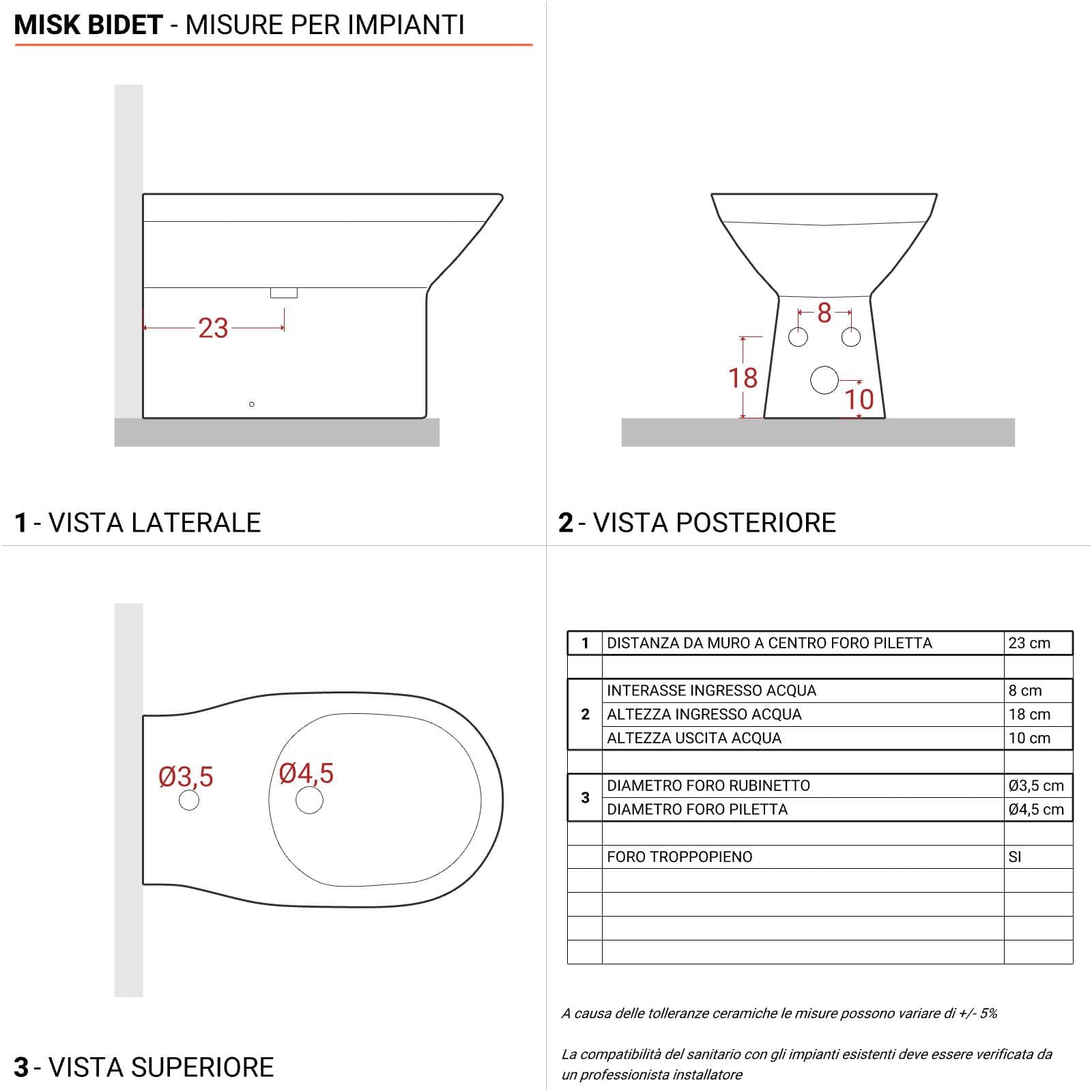 Bagno completo con mobile sospeso 60 cm rovere gold 2 ante con specchio sanitari e miscelatori - Davis