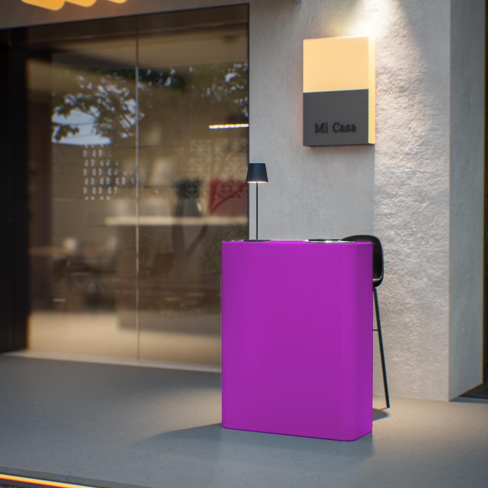 Bancone reception rettangolare 90 h cm in polietilene viola - Katrine