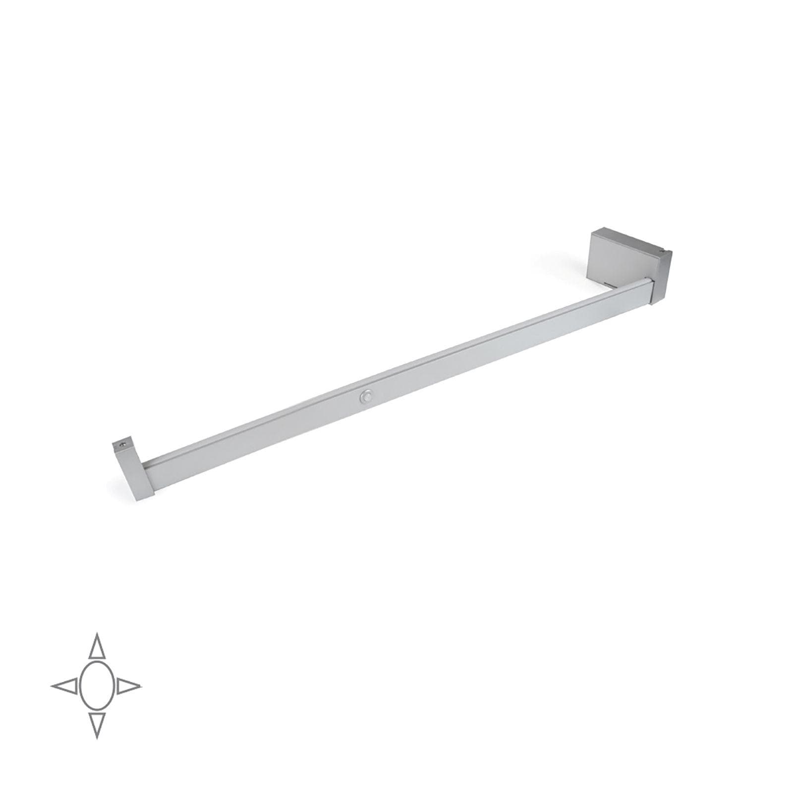 Barra appendiabiti per armadio con luce led 41-56 cm in alluminio grigio metallizzato - Clever