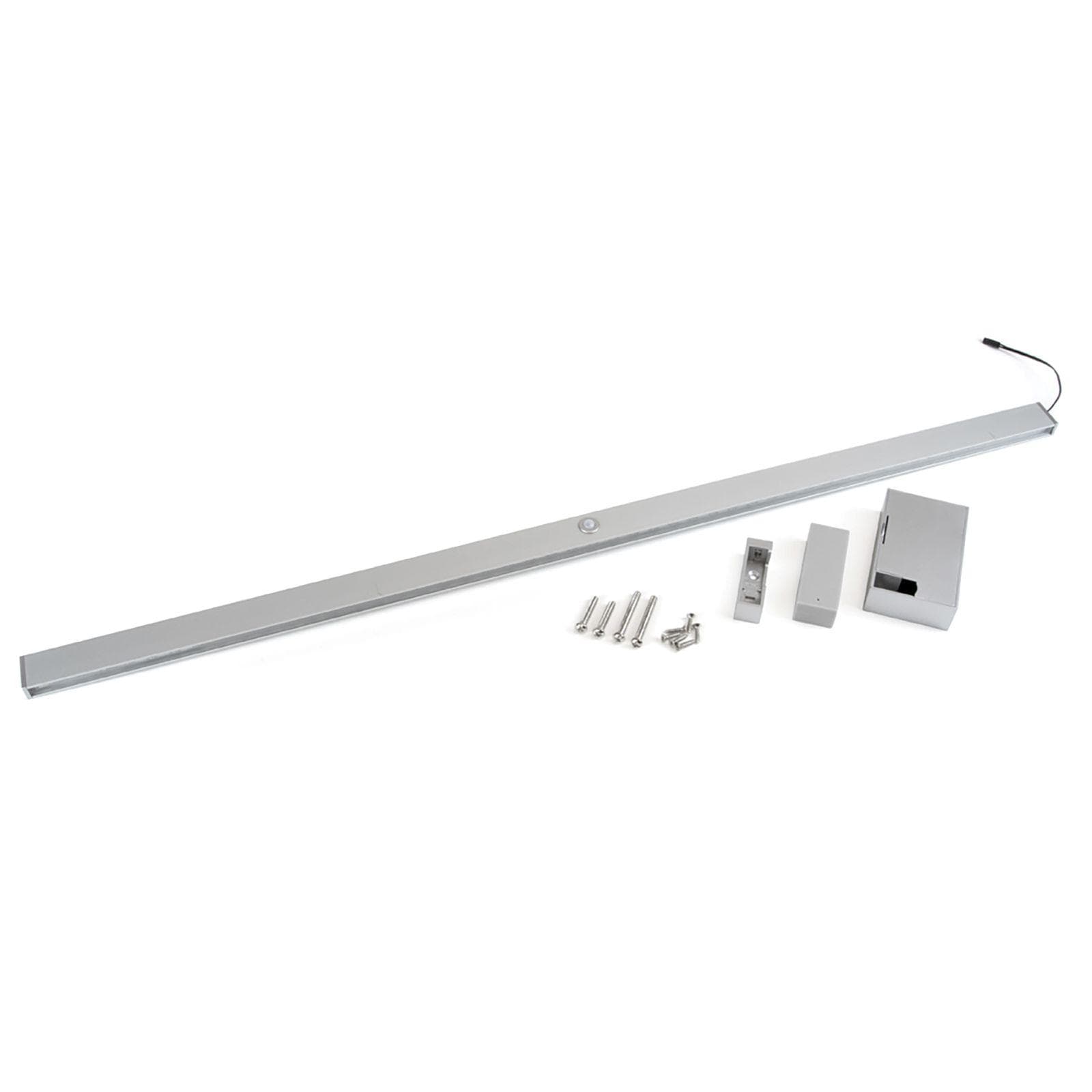 Barra appendiabiti per armadio con luce led 41-56 cm in alluminio grigio metallizzato - Clever