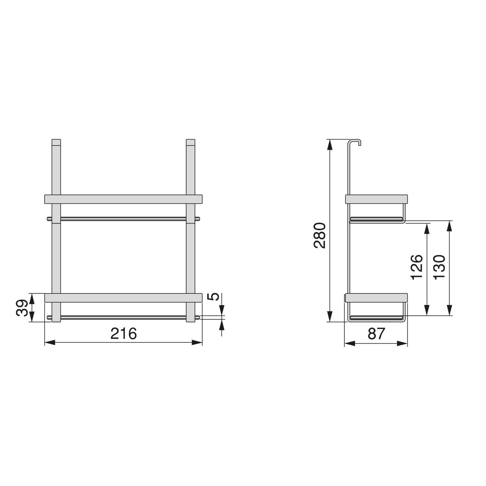 Barra portautensili da cucina 110 cm in alluminio antracite con 2 accessori in acciaio - Tensyo