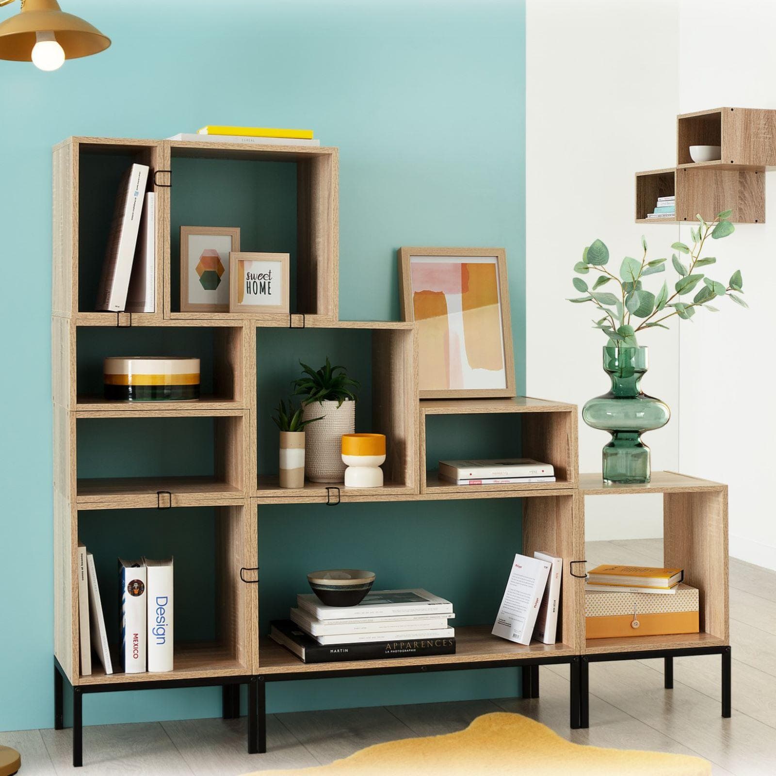 Base 134x15h cm in metallo nero per elementi modulari Unify