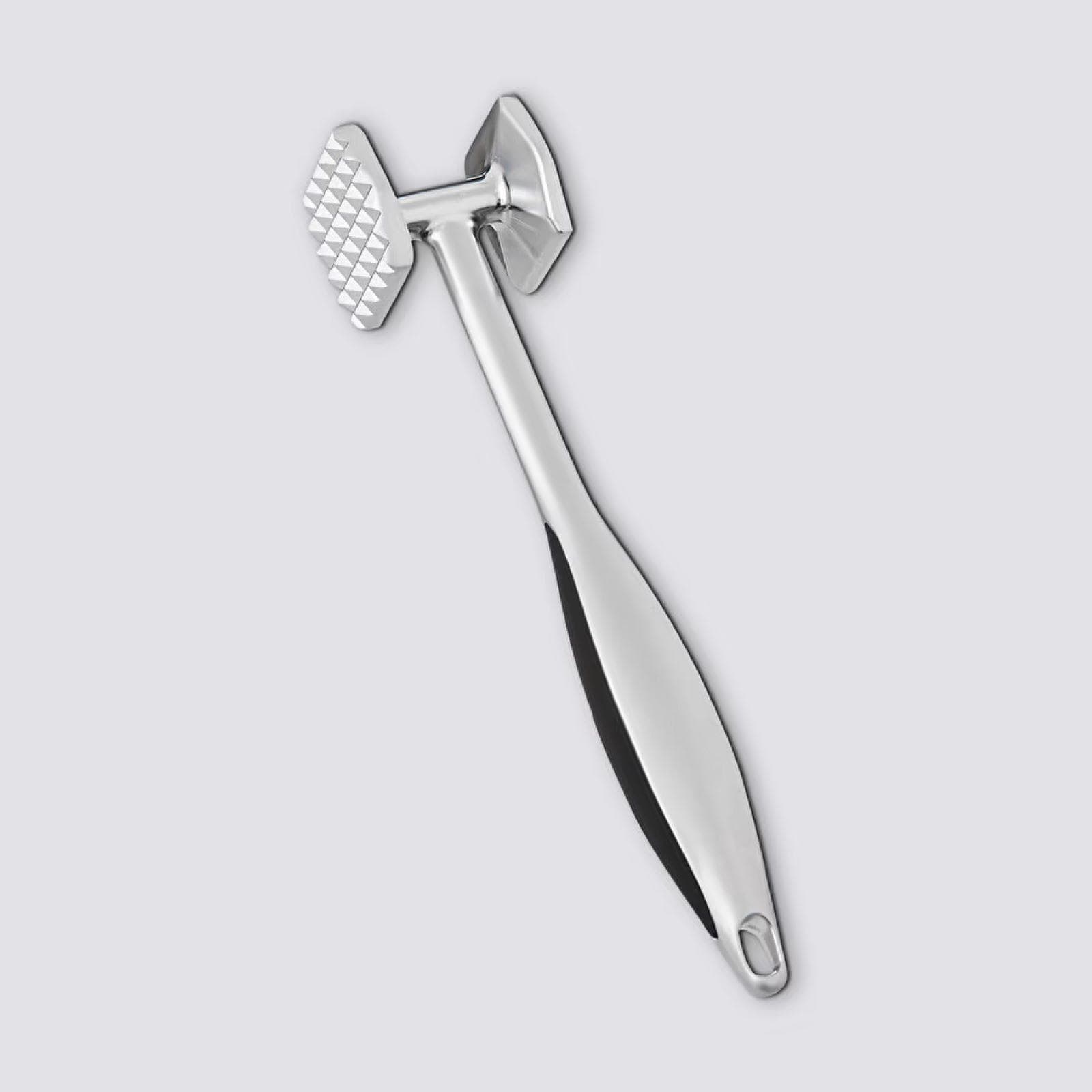 Batticarne in zinco cromo con rivestimento antiscivolo nero