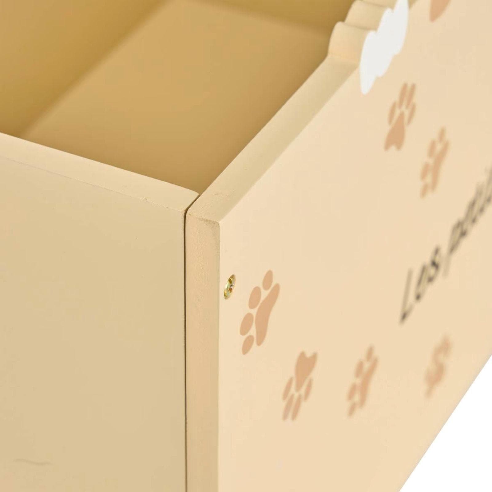 Contenitore 48x42h cm in legno beige con ruote - Kids