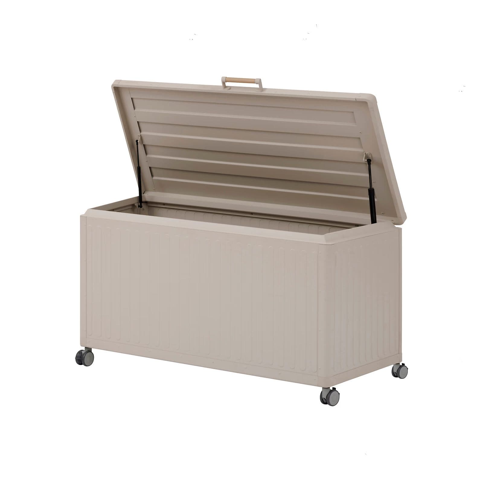 Baule contenitore con ruote 130x60 cm in alluminio crema - Prometeo