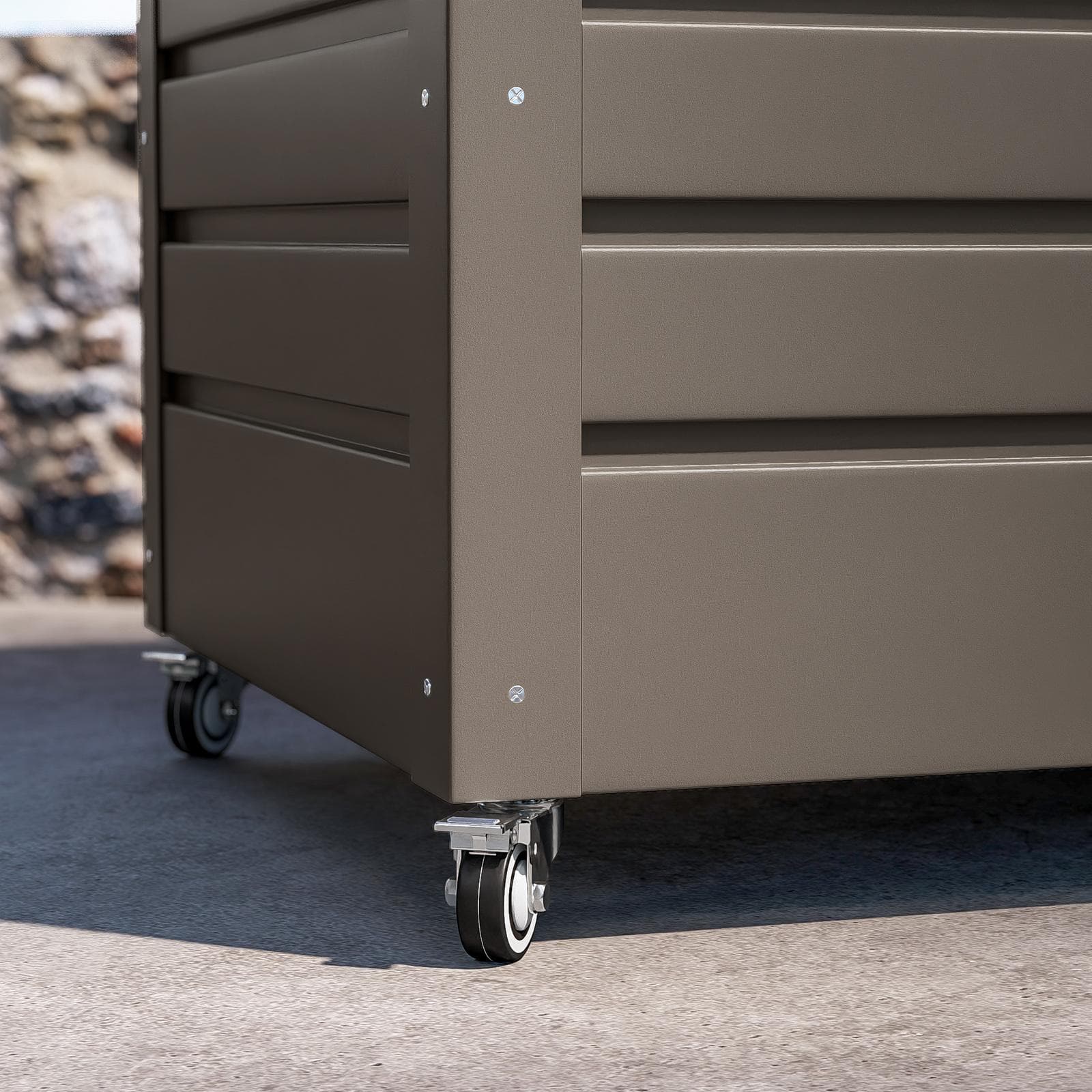 Baule contenitore con ruote 130x61x64h cm in alluminio tortora - Carioca