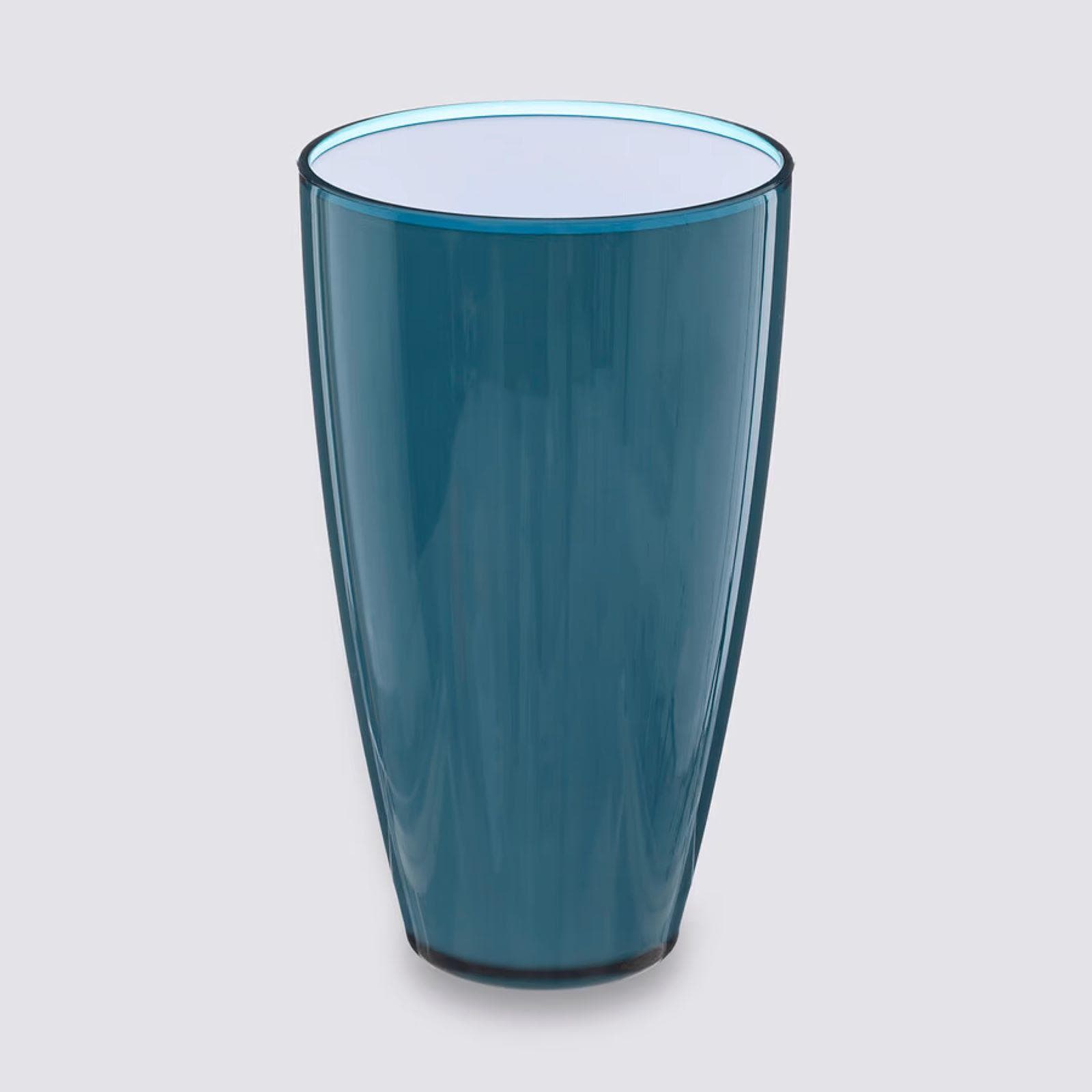 Bicchiere 50cl blu petrolio e bianco - Ondas